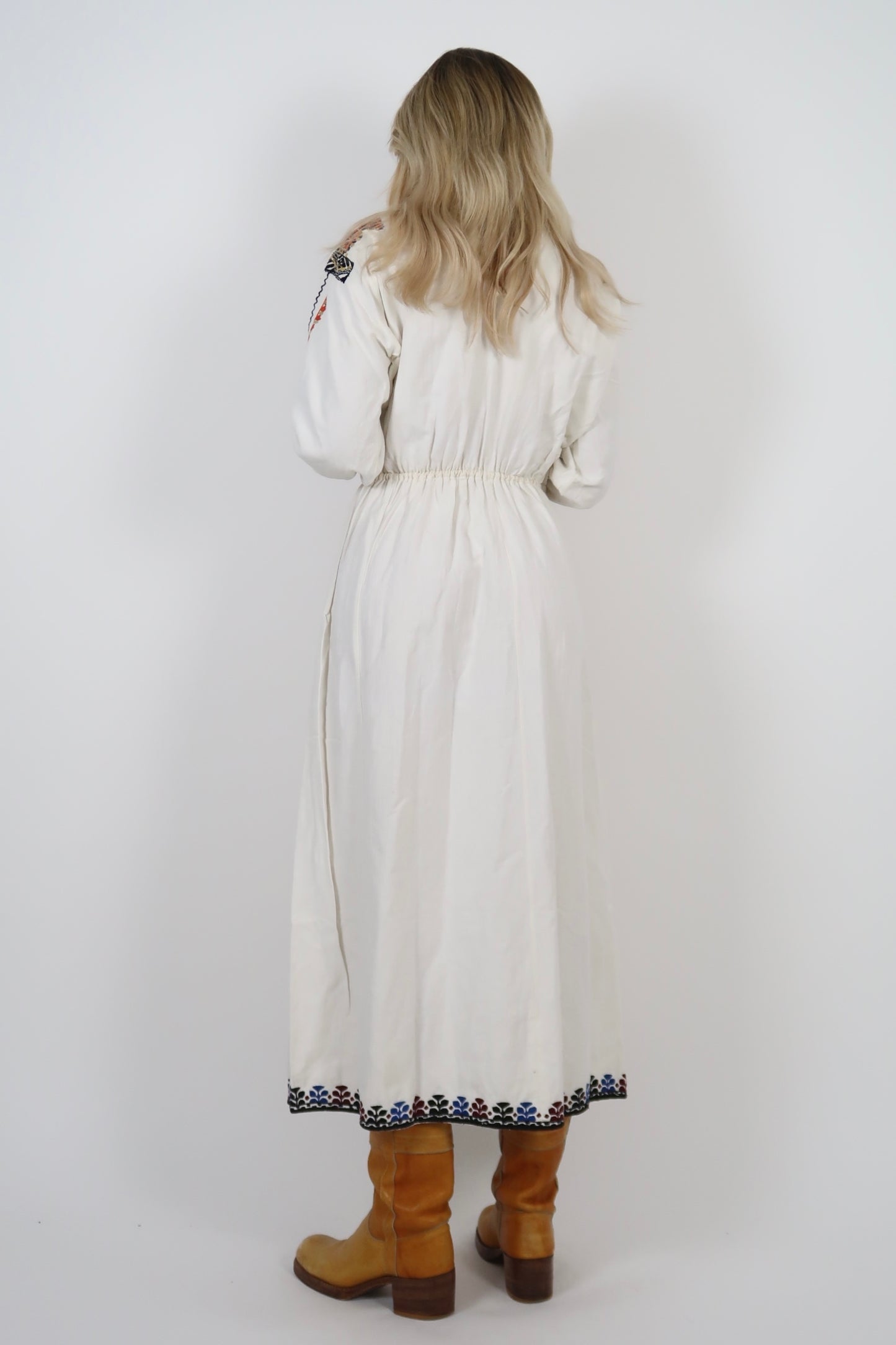 60s folk style midi dress