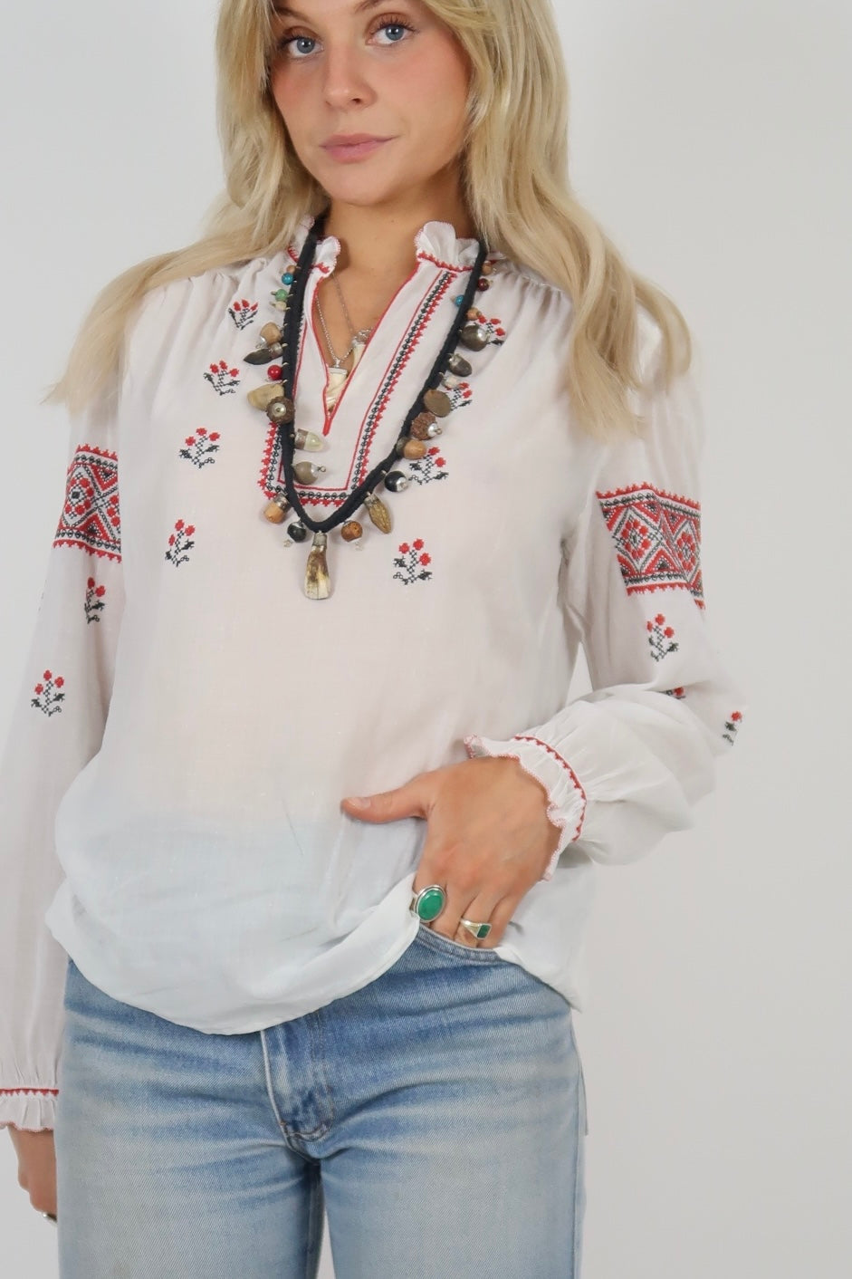 1970s embroidered blouse