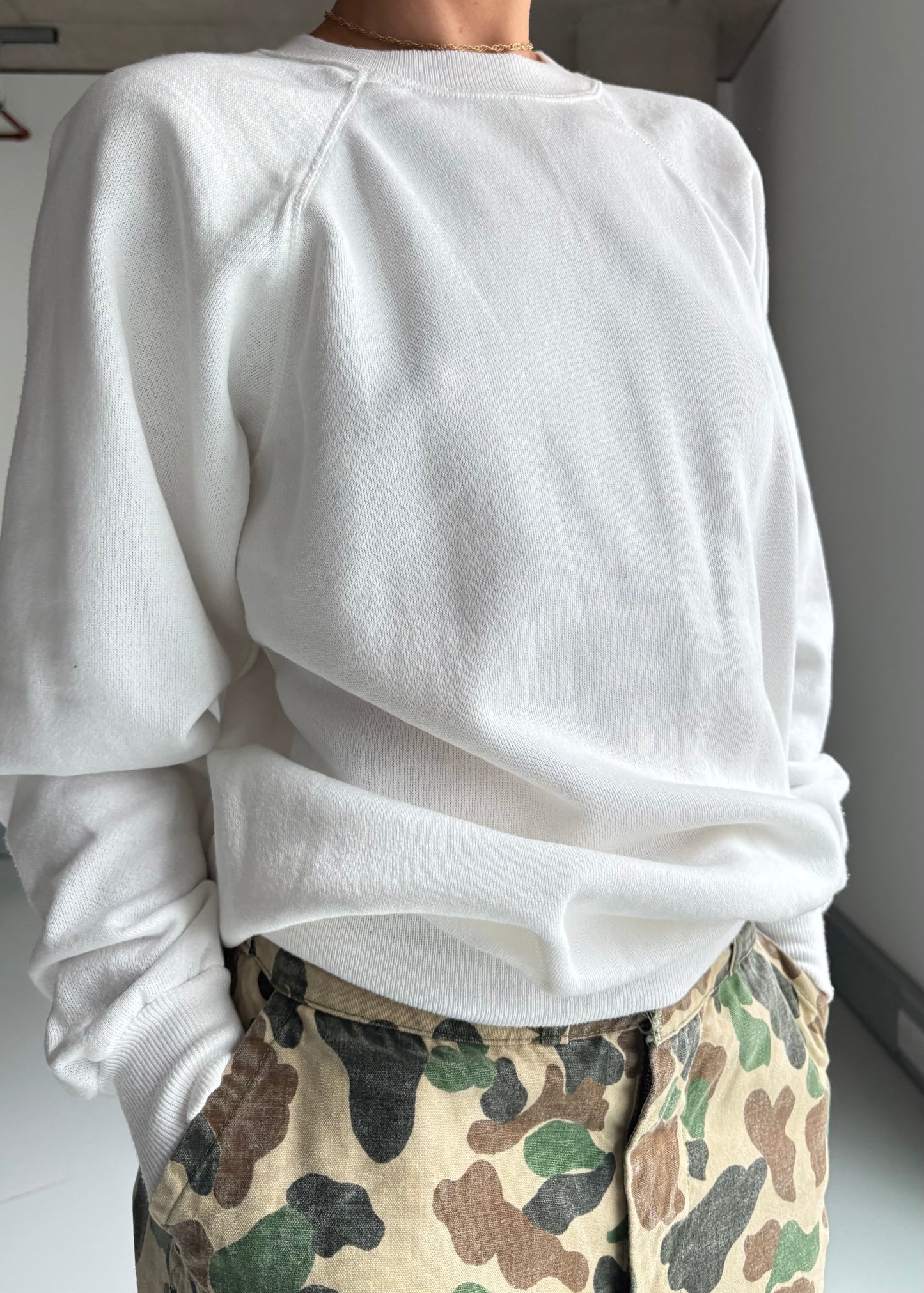 1980s white sweatshirt