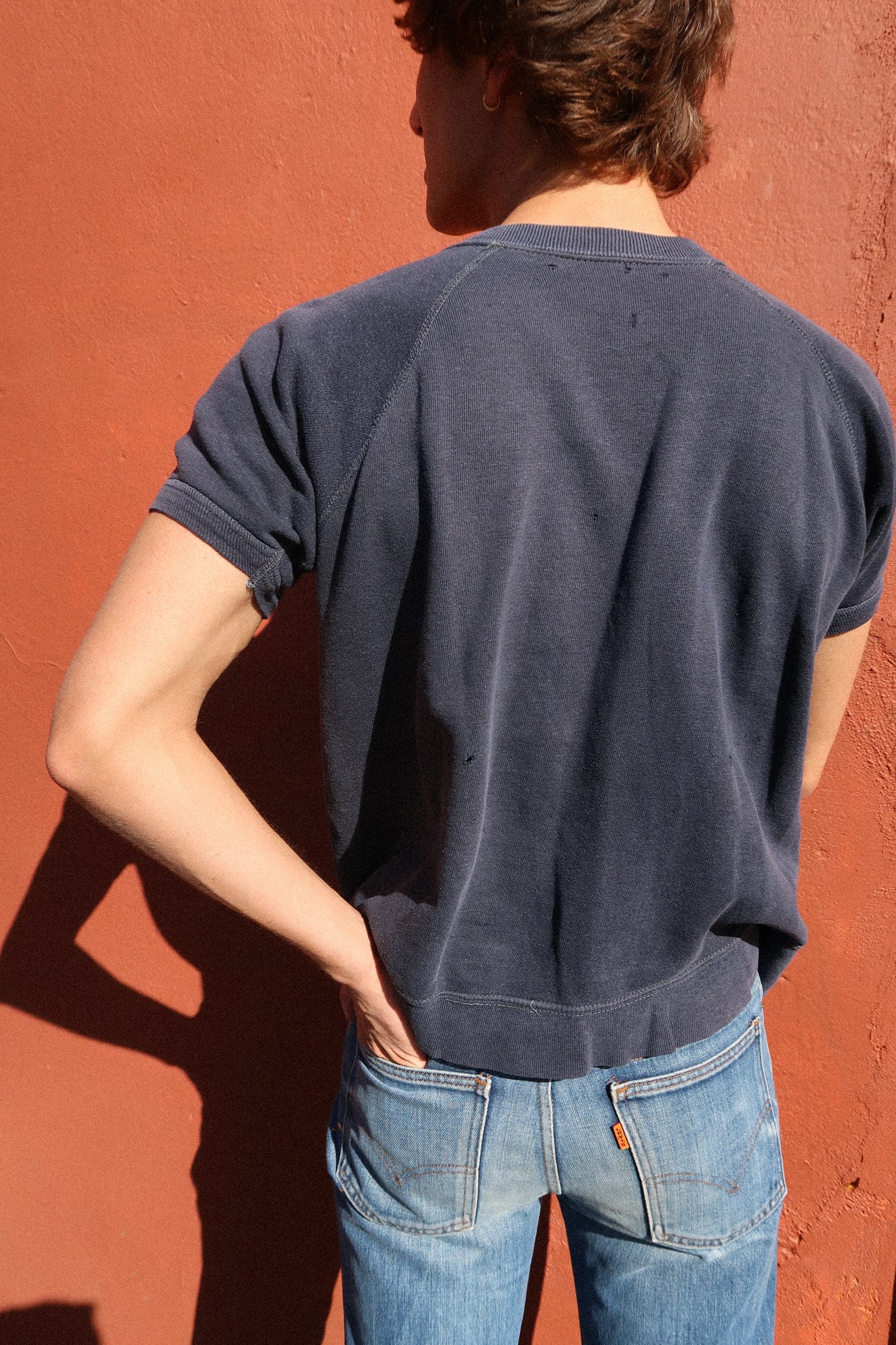 1960s faded blue sweatshirt