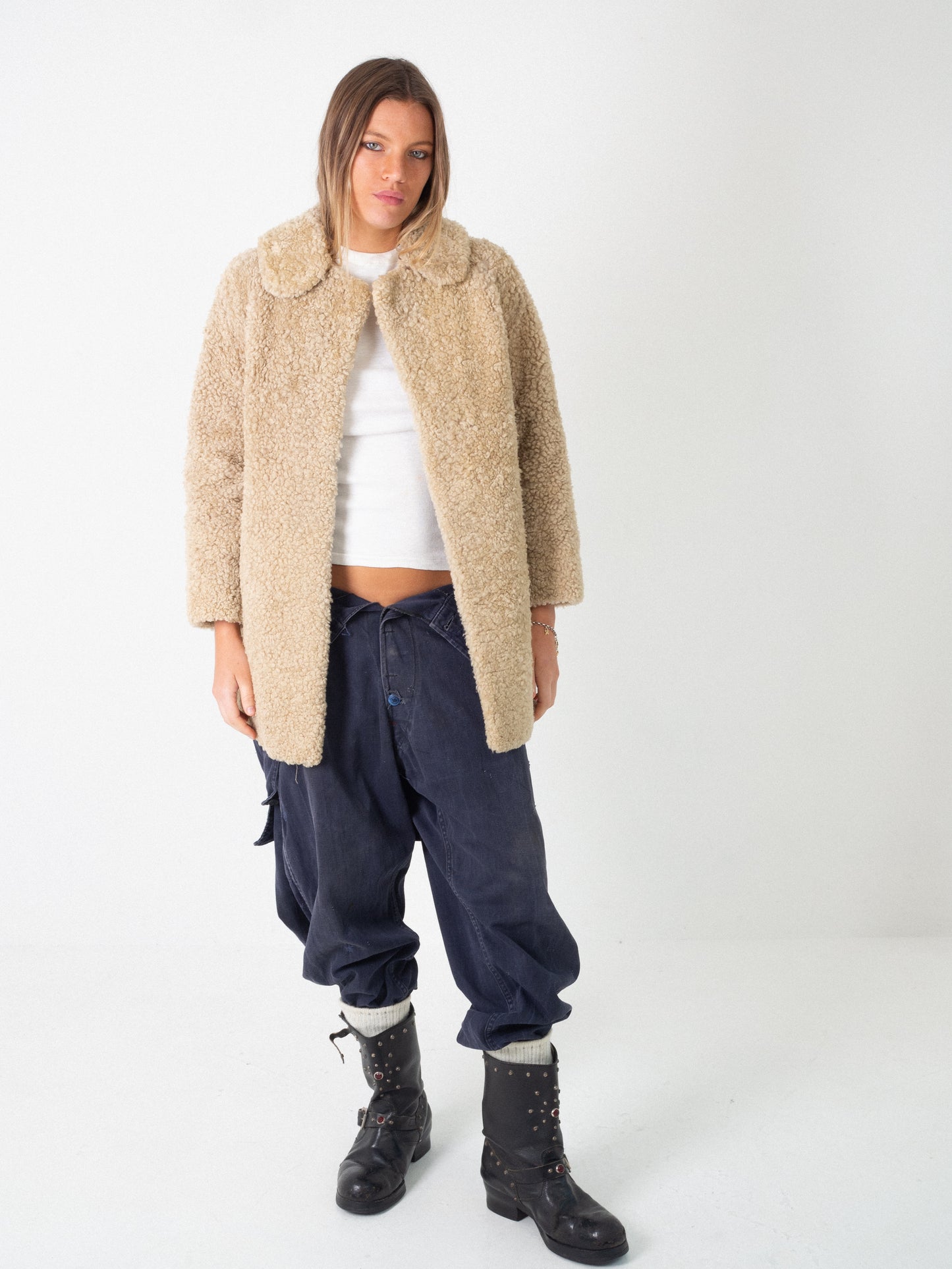 60S CURLY SHEEPSKIN COAT