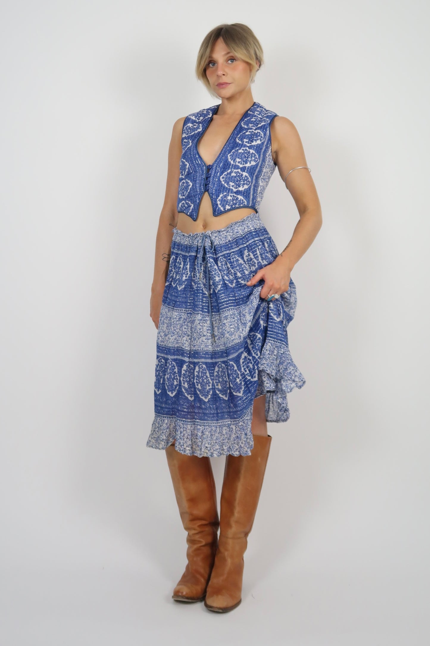 1970s waistcoat and skirt set