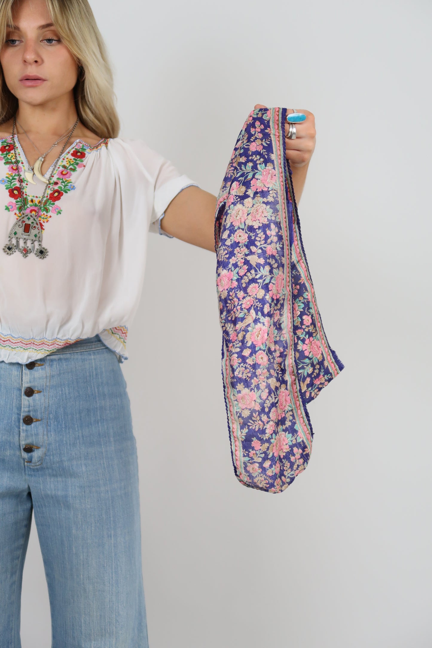 60s mini Indian silk scarf
