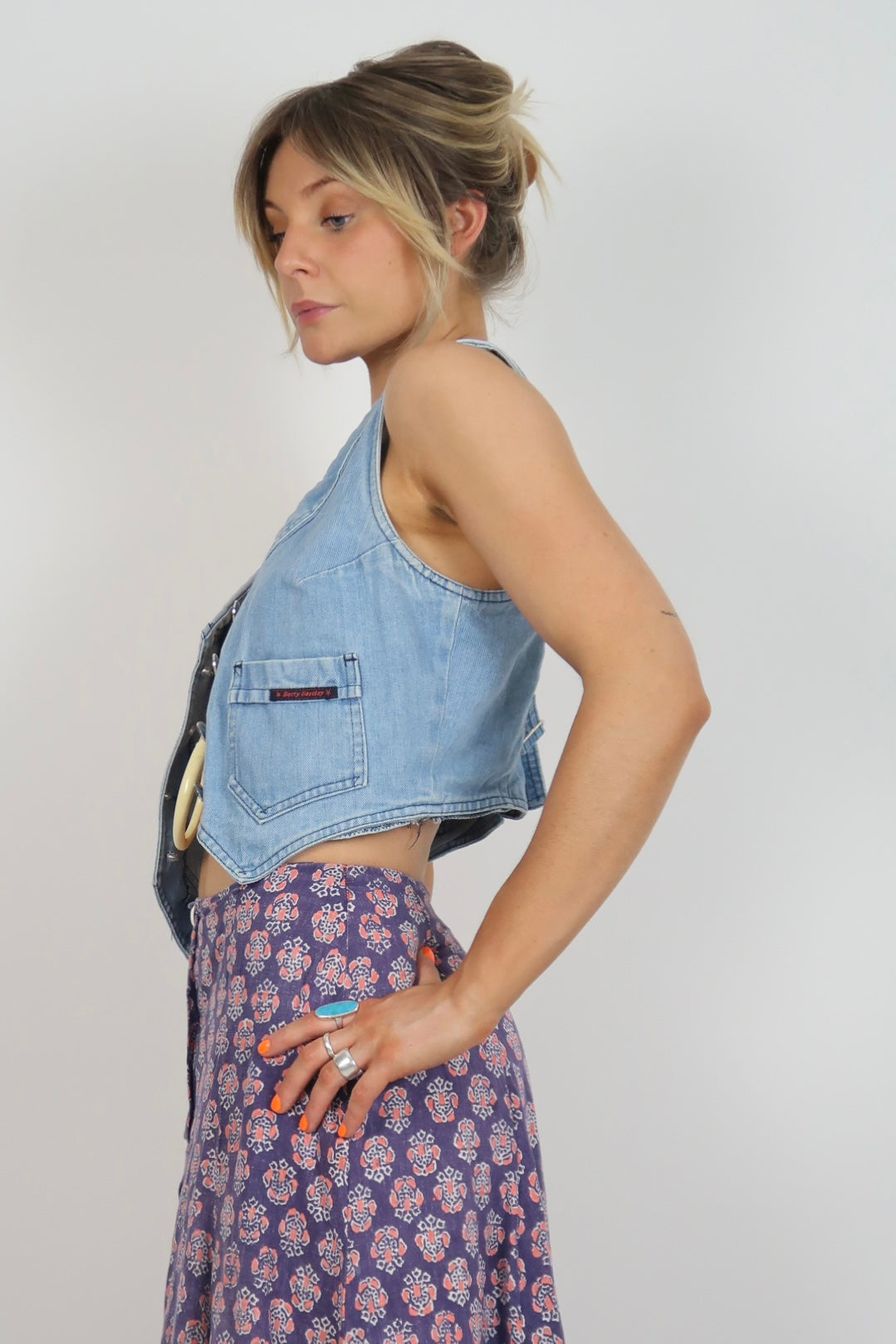 1970s denim vest