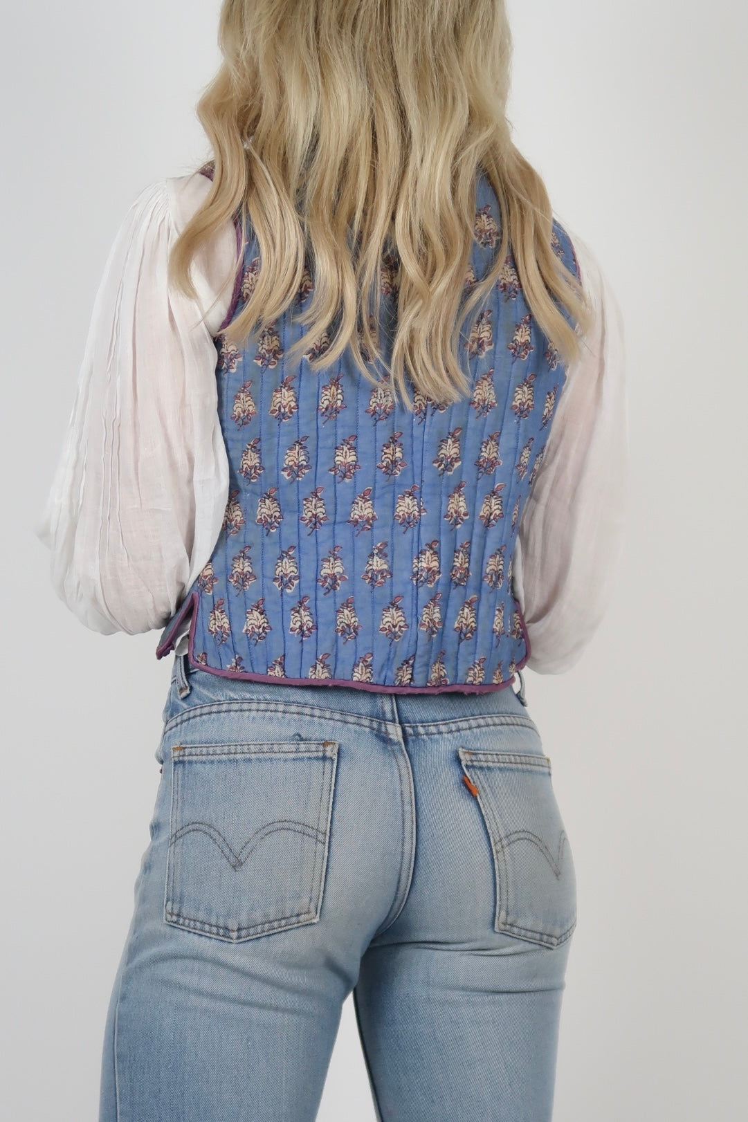 1970s Anohki block print waistcoat