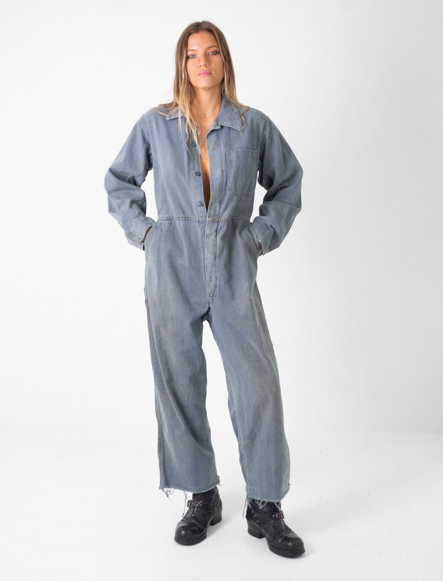 LATE 1940S/ 50S ROYAL NAVY OVERALL GREY