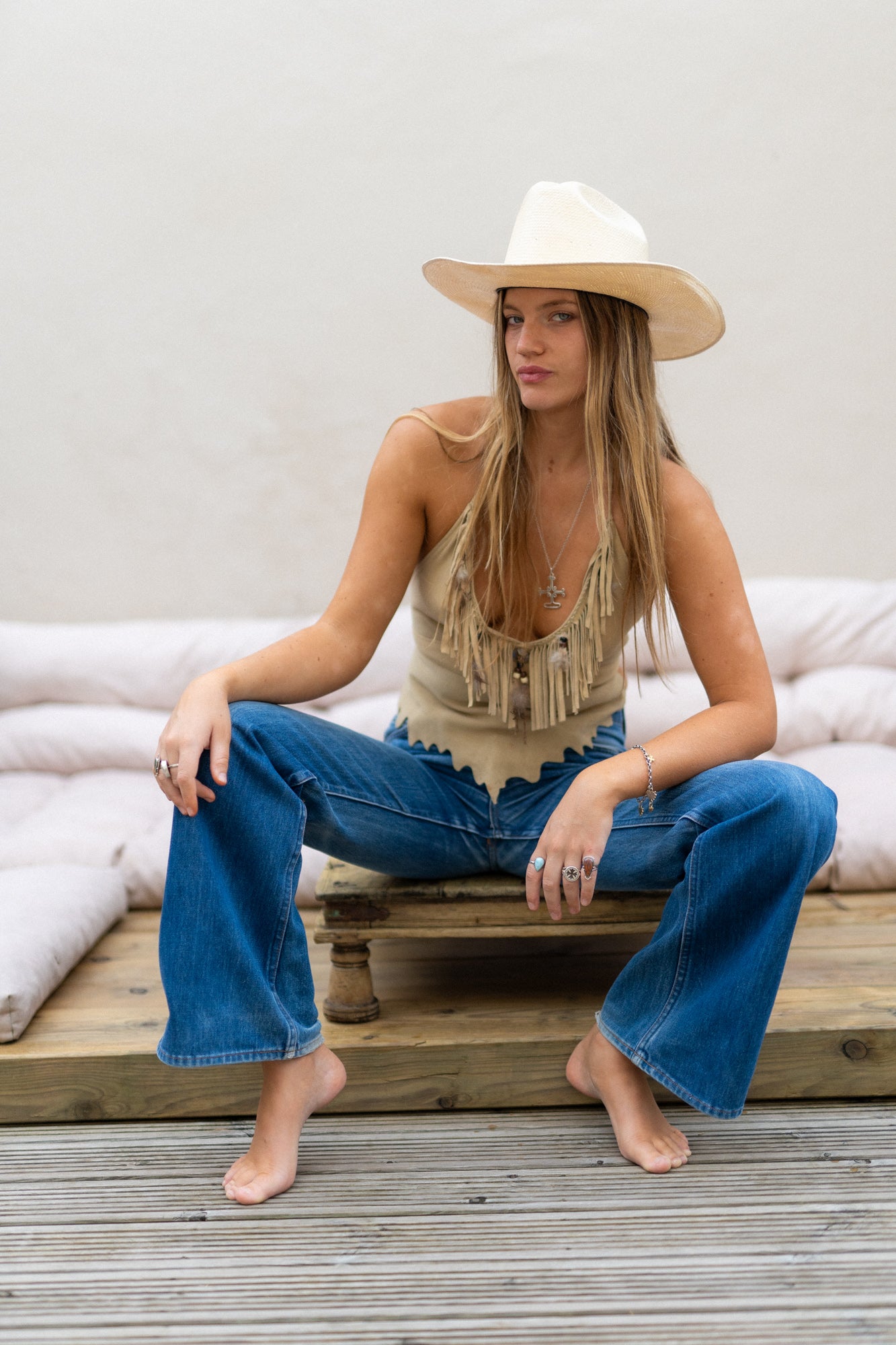 SUEDE HALTER TOP