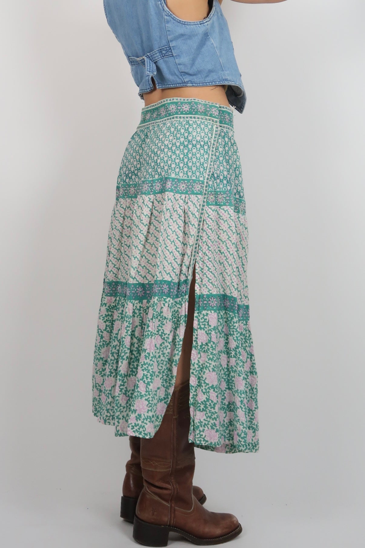 70s Anohki block print skirt