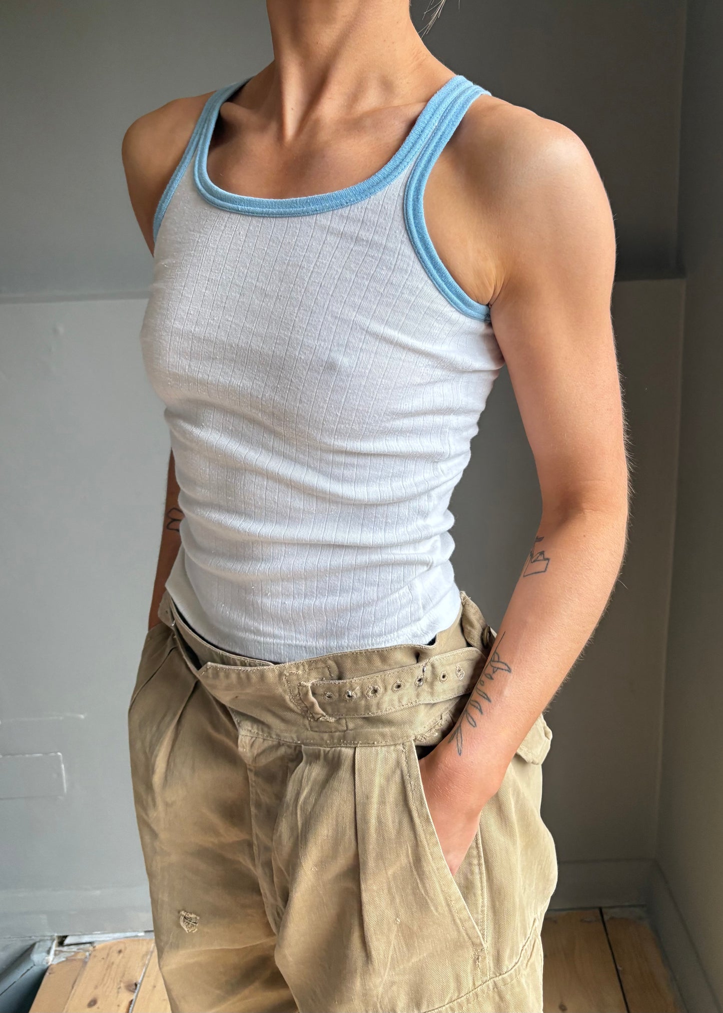 1960s ringer vest top