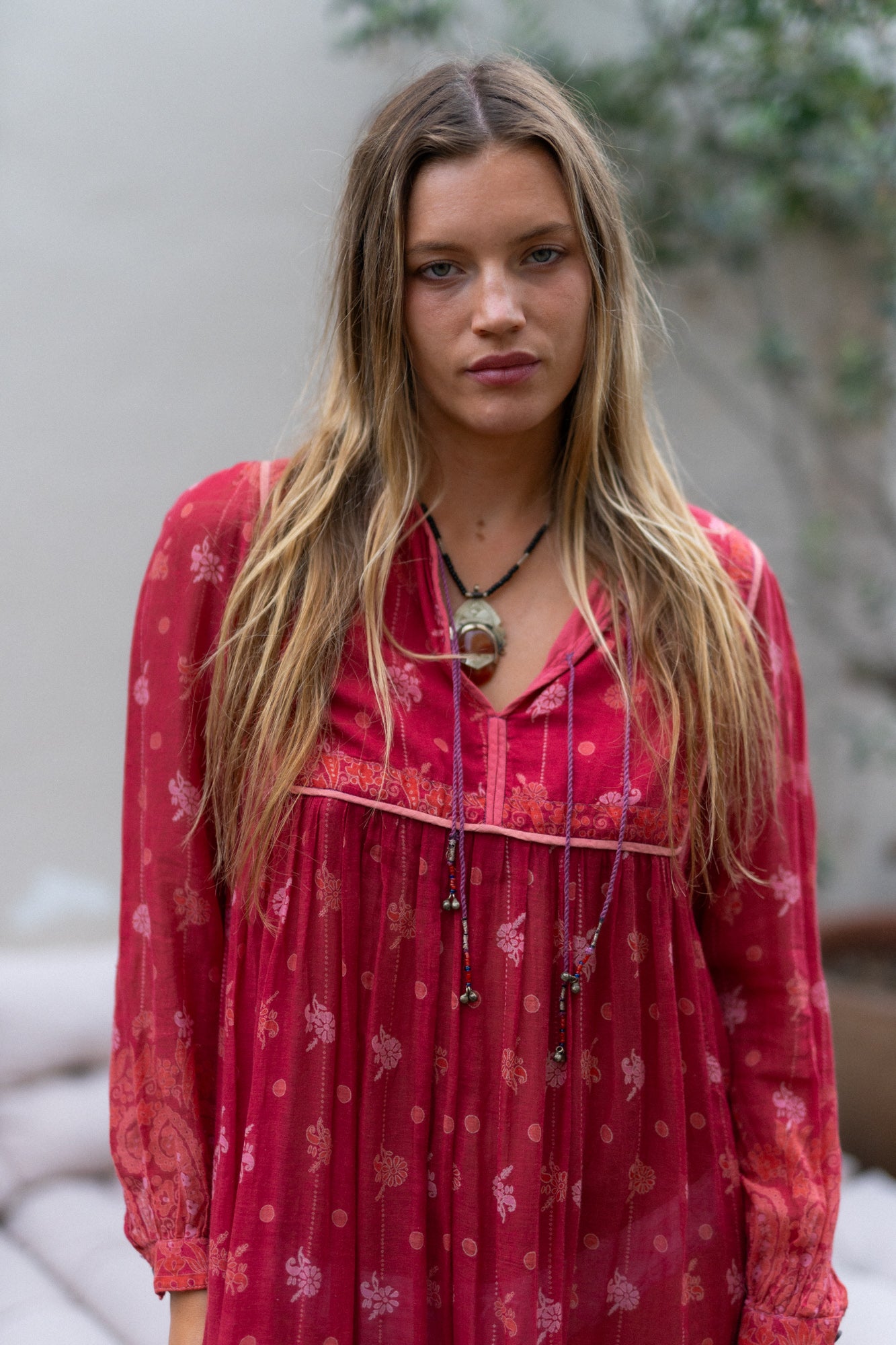 PINK INDIAN MIDI DRESS