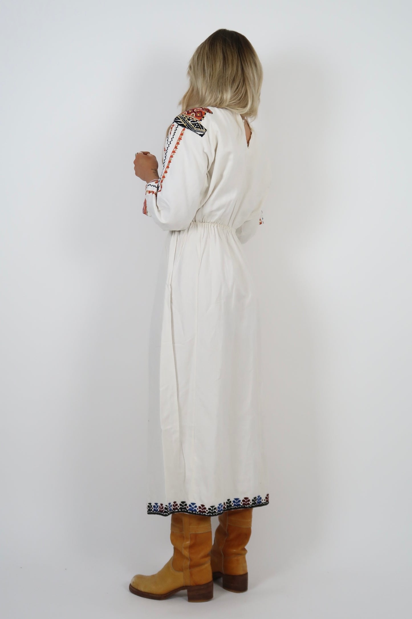 60s folk style midi dress