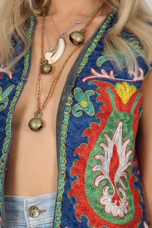 1960s Indian cow bell necklace
