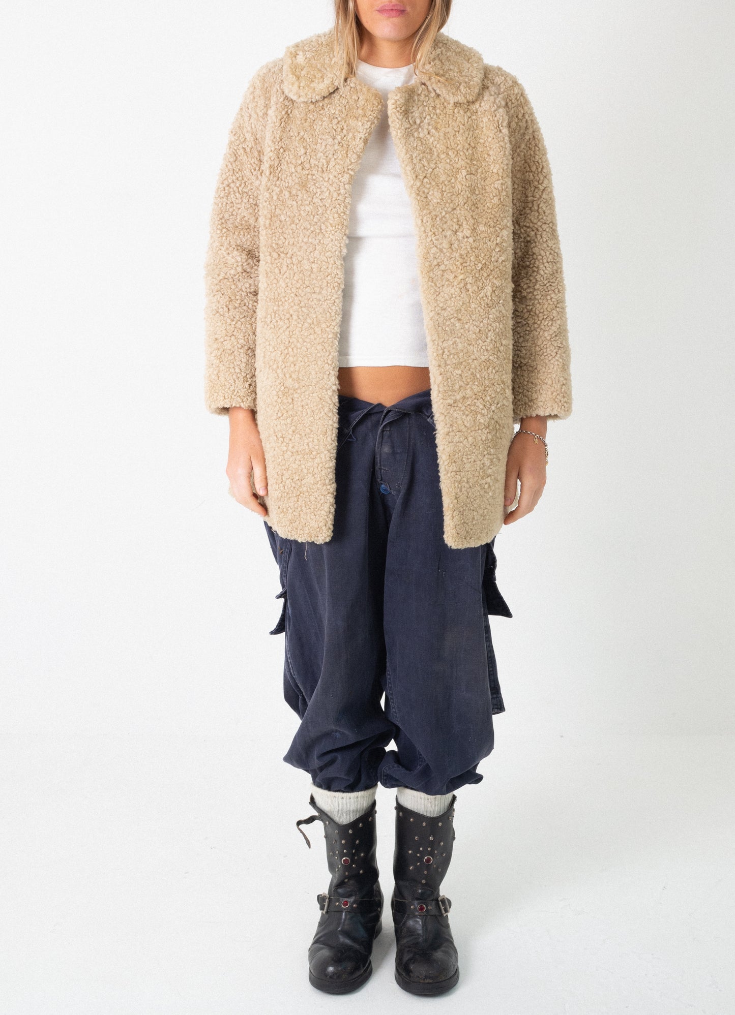 60S CURLY SHEEPSKIN COAT