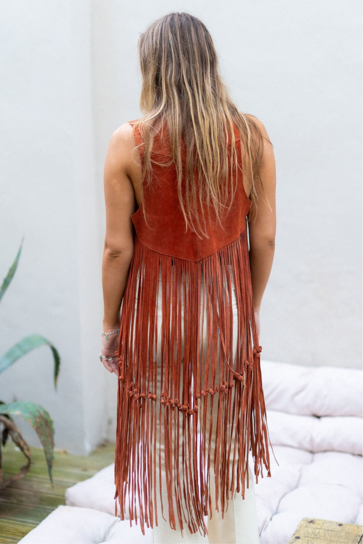 SUEDE FRINGE WAISTCOAT