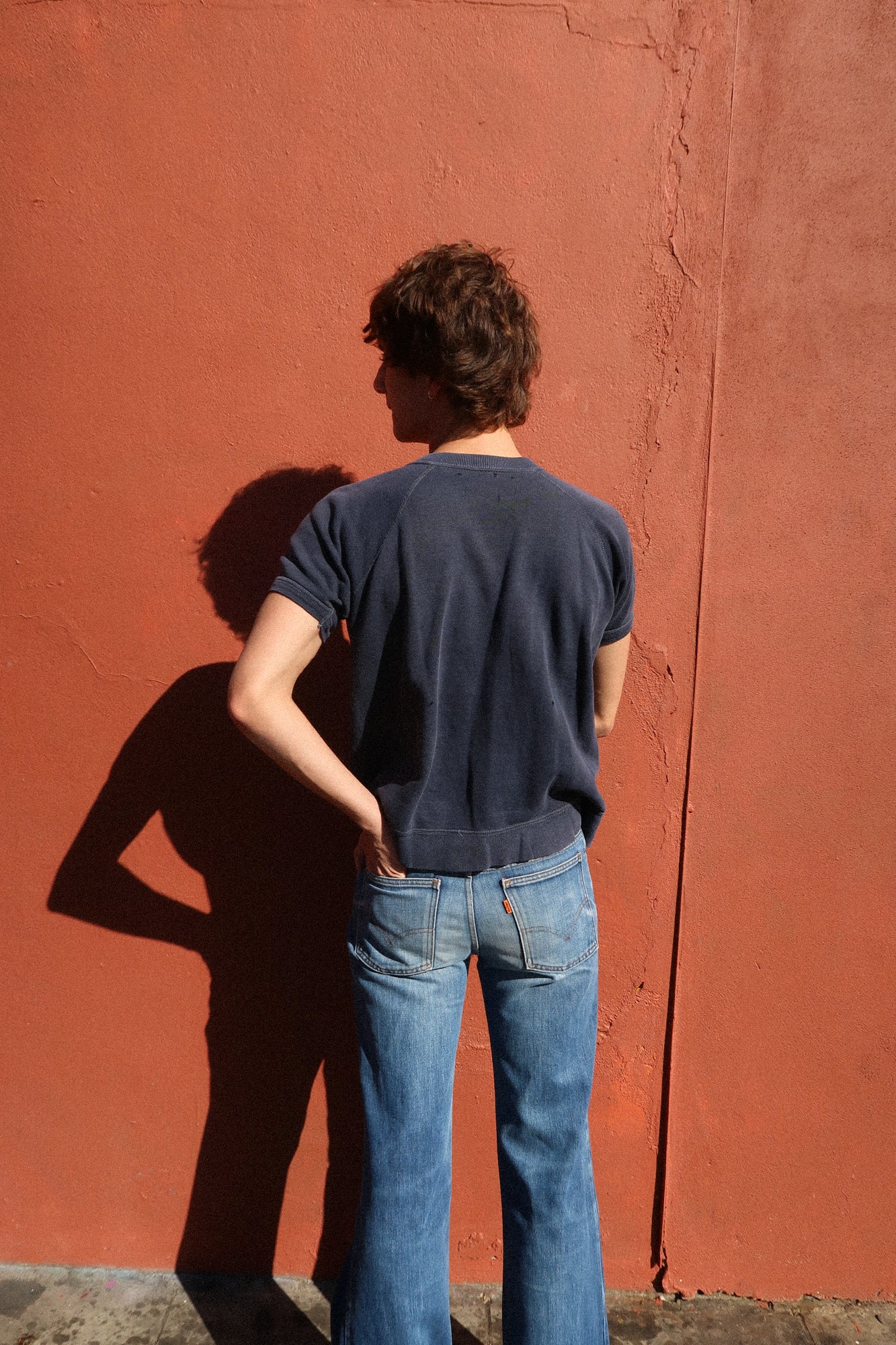 1960s faded blue sweatshirt