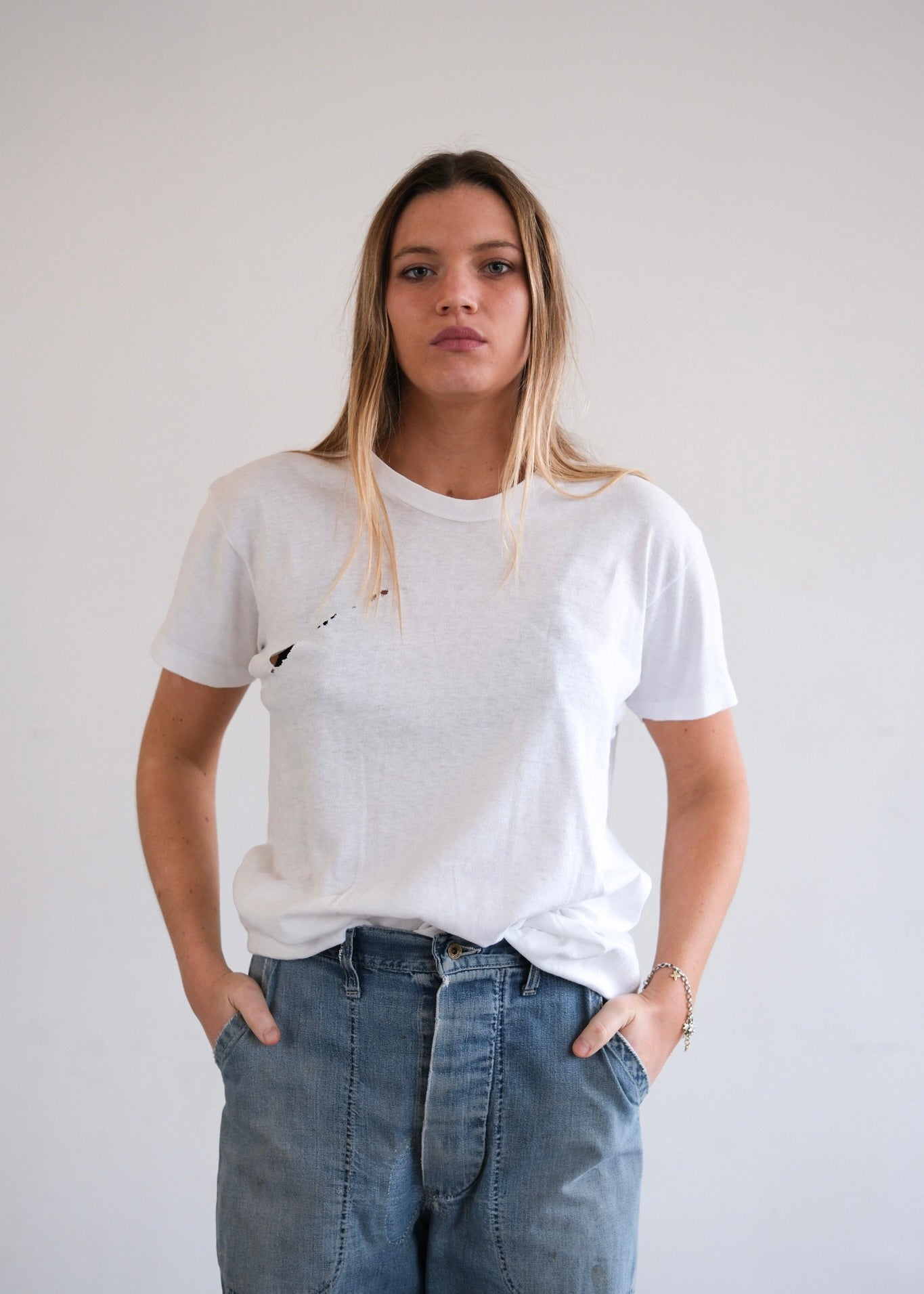 80s Hanes tee with rip