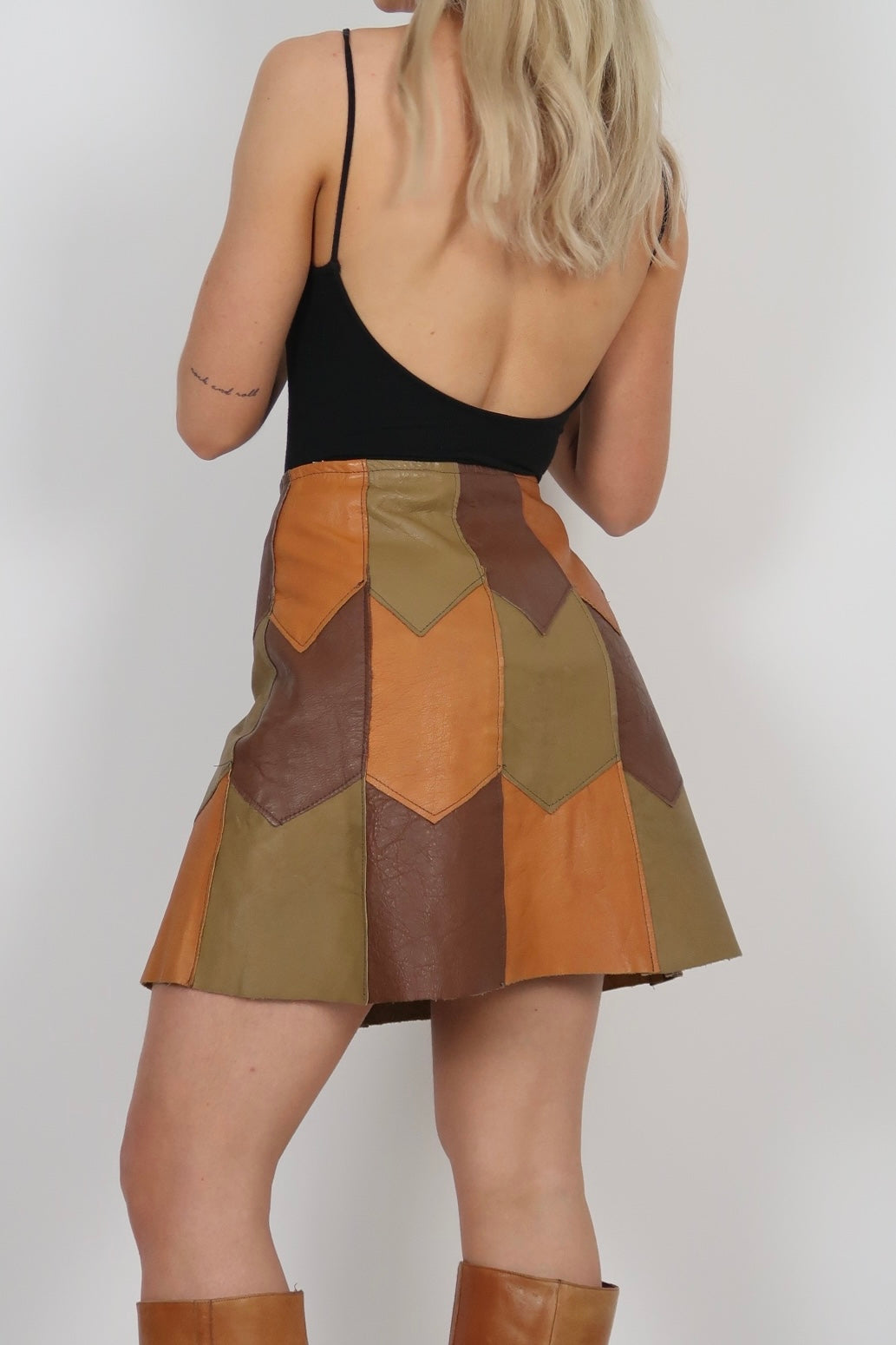 1970s panelled mini skirt