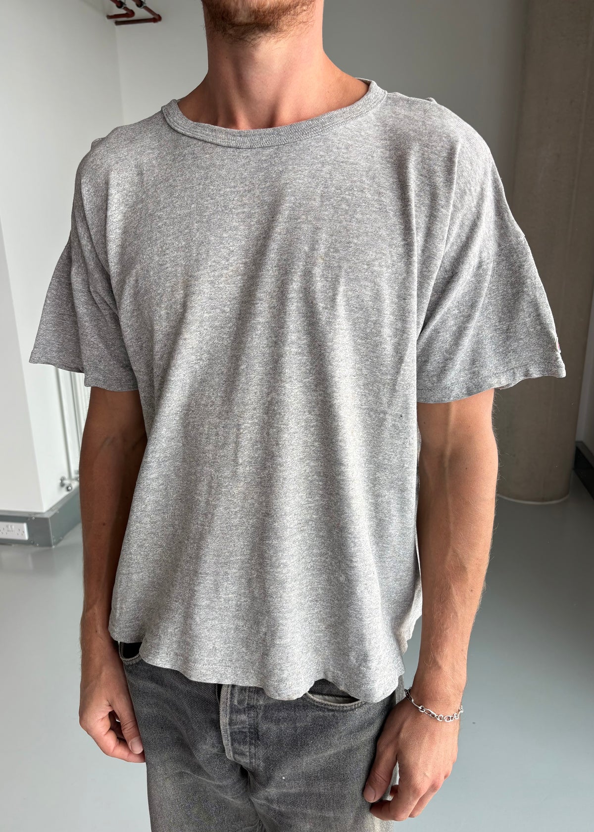 80S BOXY CHAMPION TEE GREY