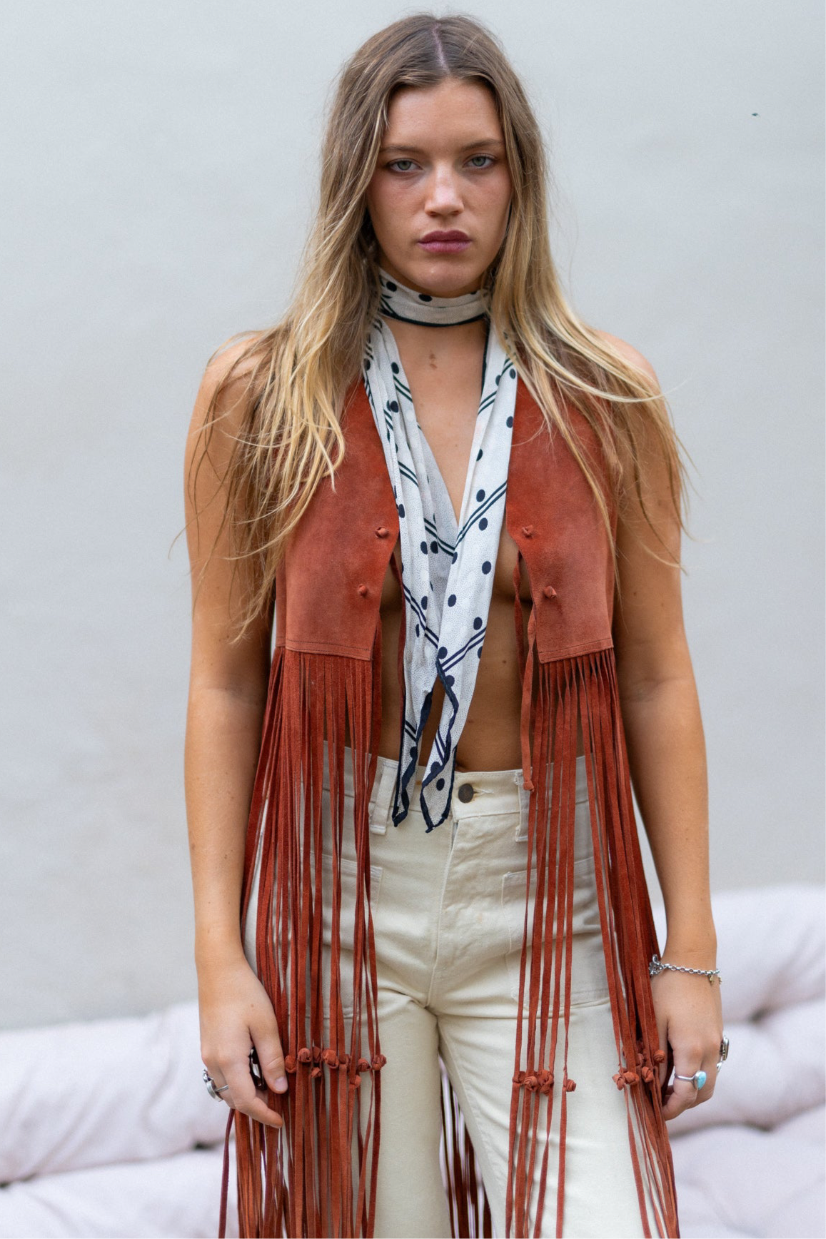SUEDE FRINGE WAISTCOAT