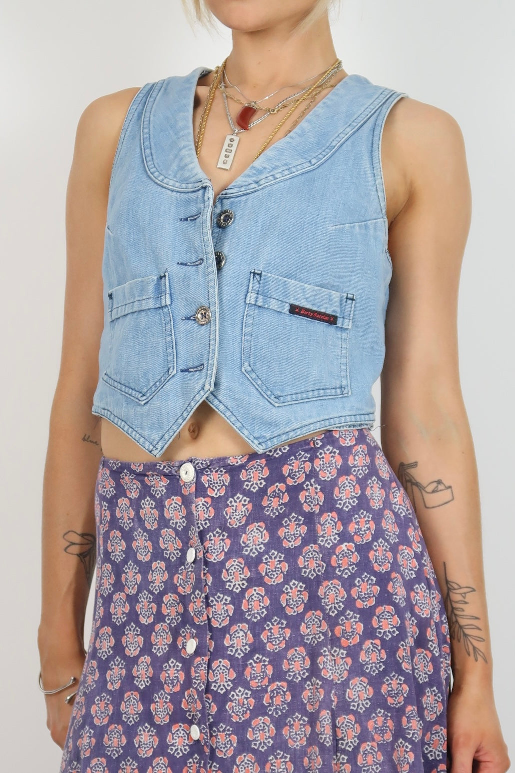 1970s denim vest