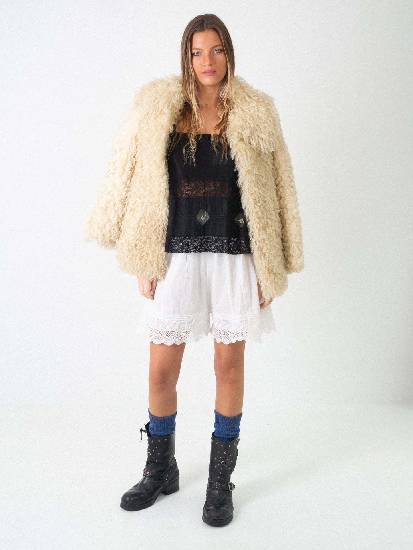 70S CREAM MONGOLIAN COAT