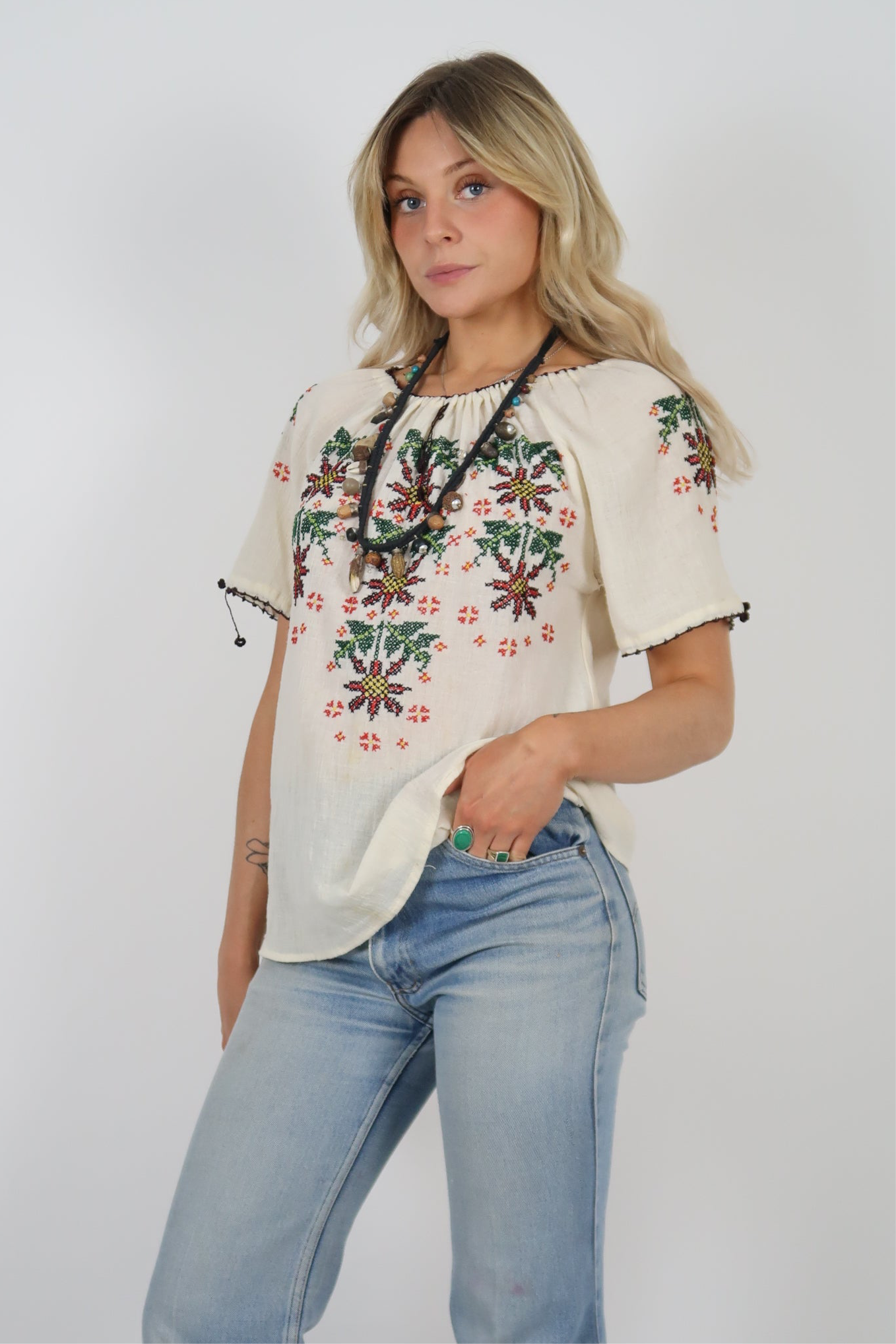 1970s embroidered blouse