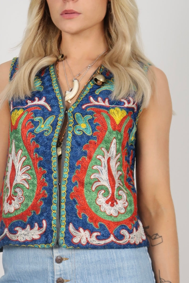 60s embroidered Afghan vest