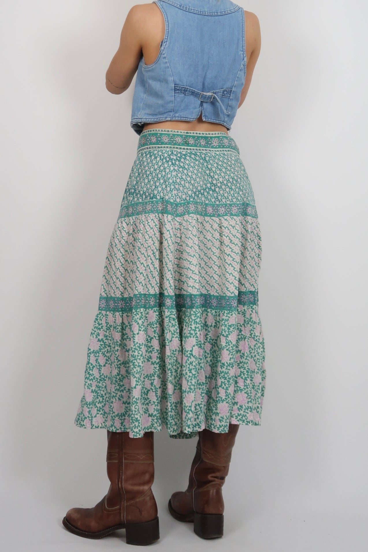 70s Anohki block print skirt
