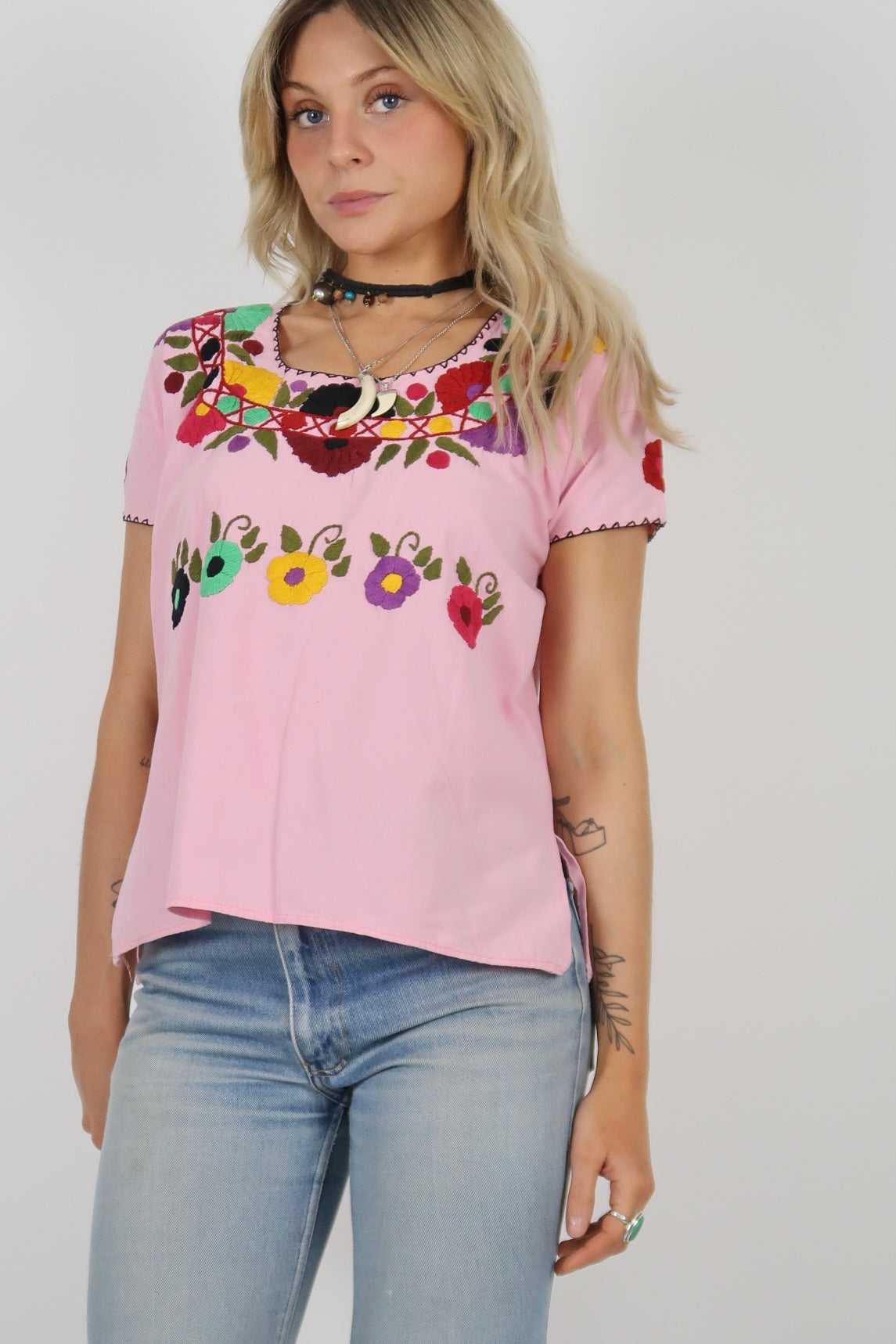 70s Mexican embroidered top