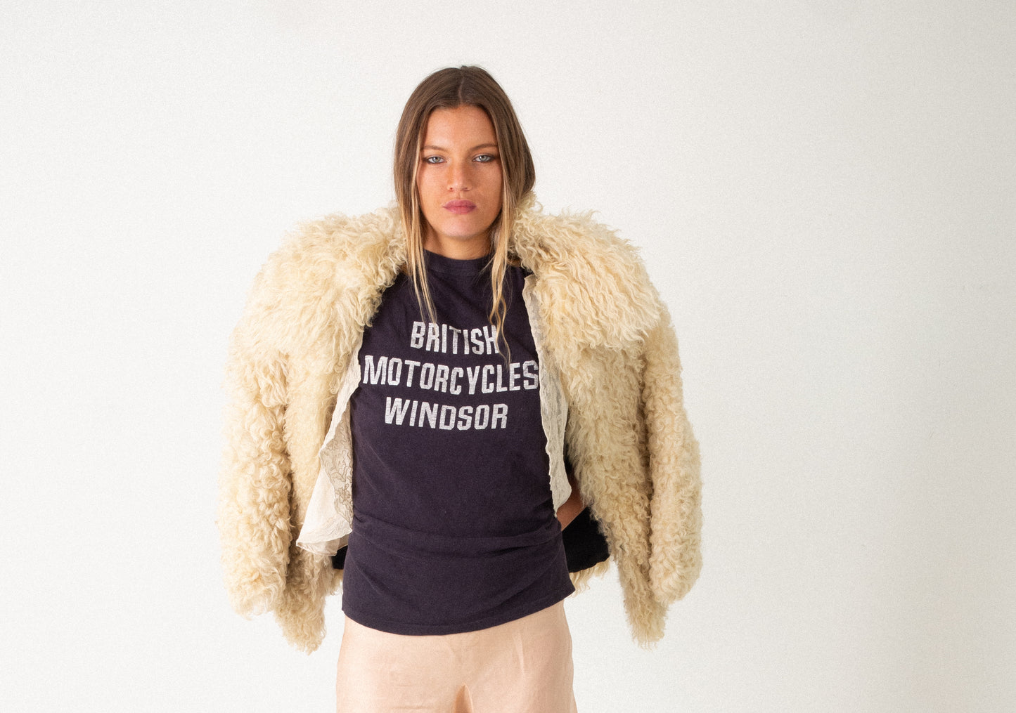 70S CREAM MONGOLIAN COAT