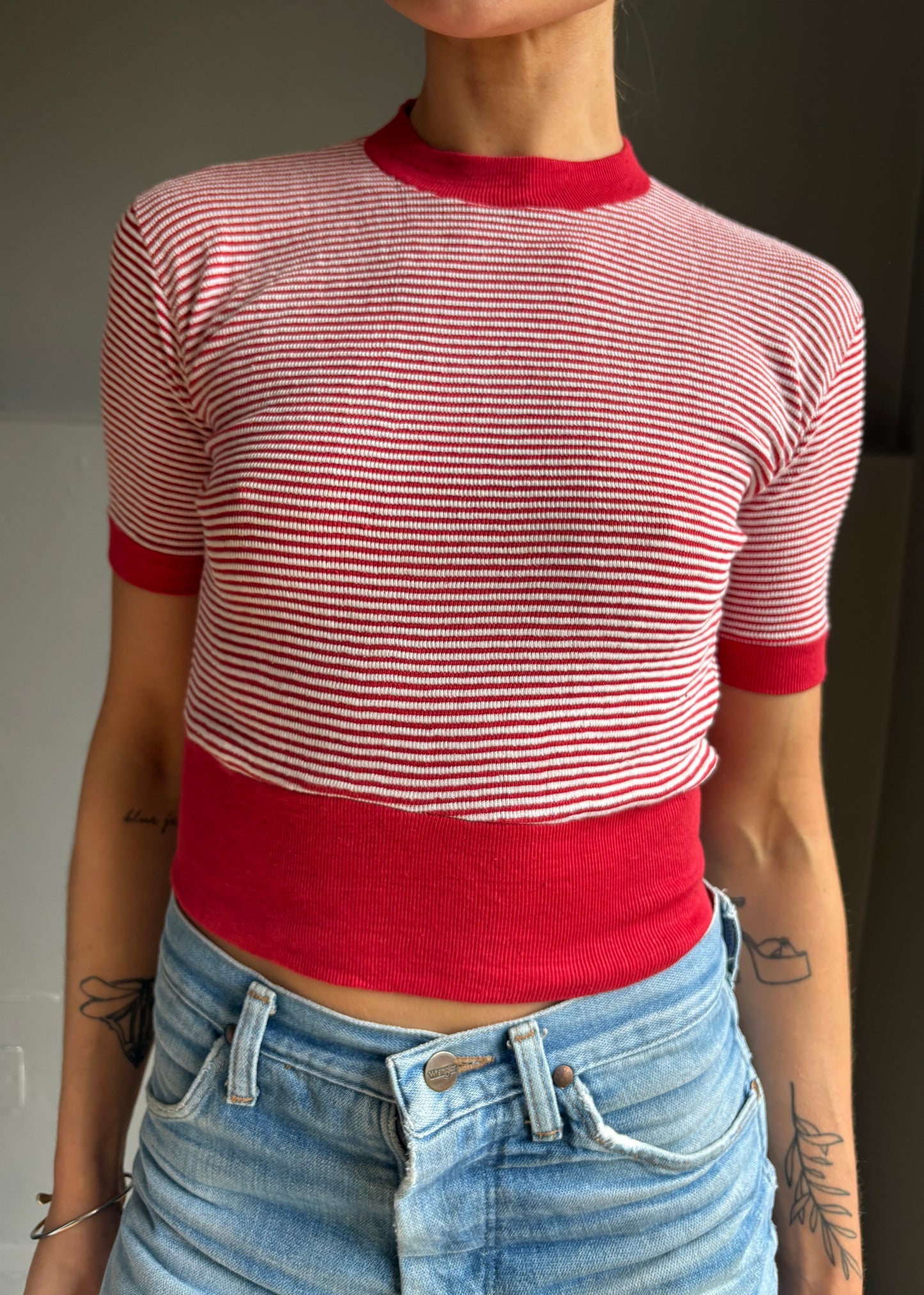 50s red stripe tee