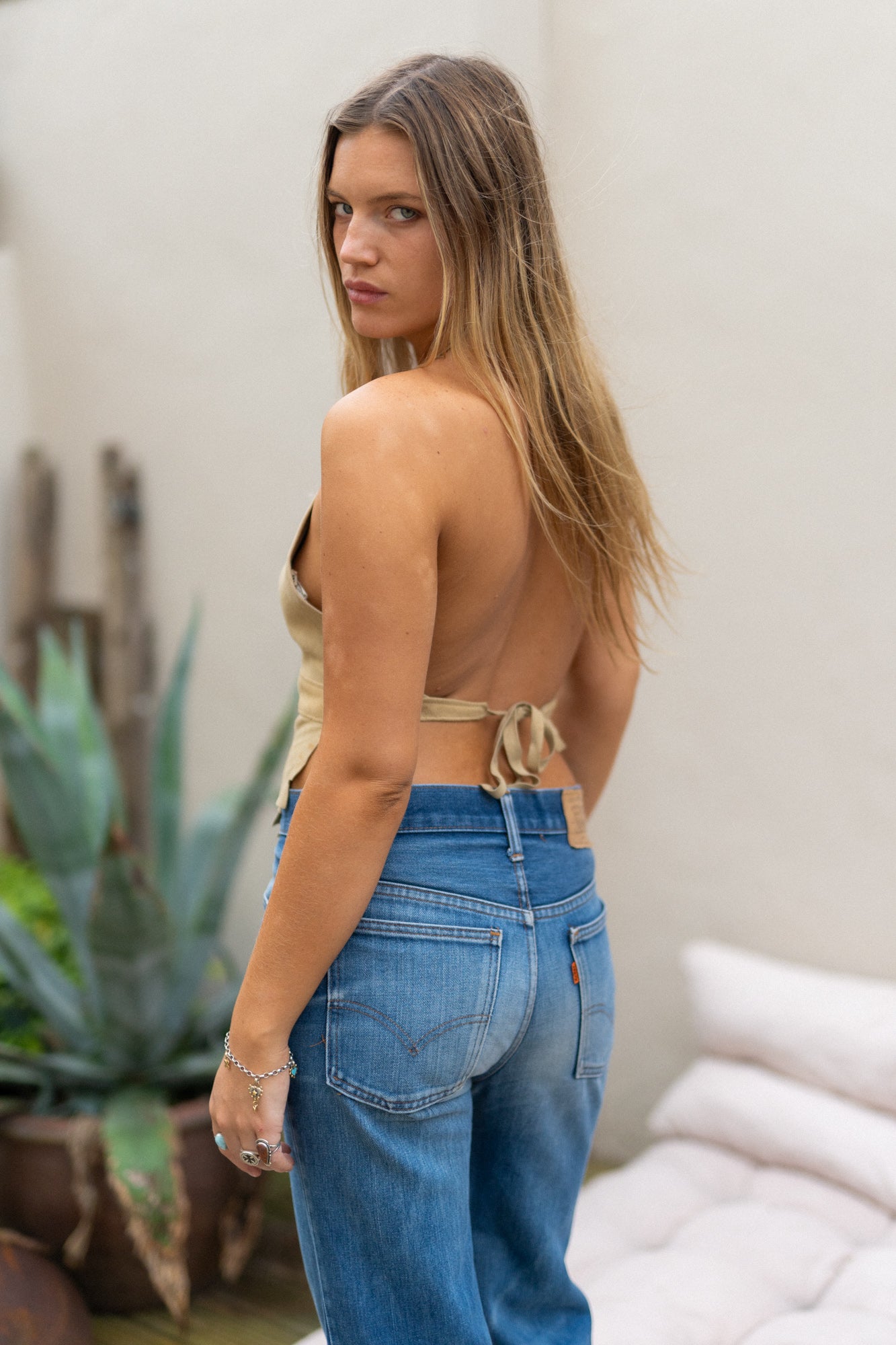 SUEDE HALTER TOP