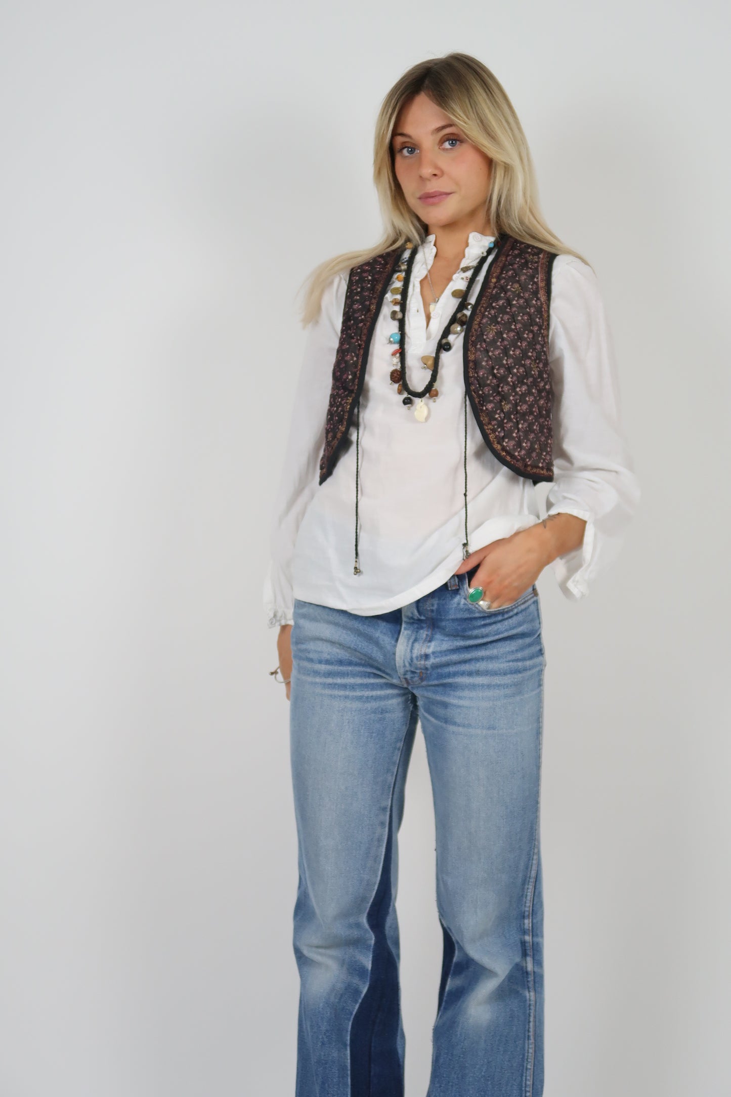 1970s indian quilted waistcoat