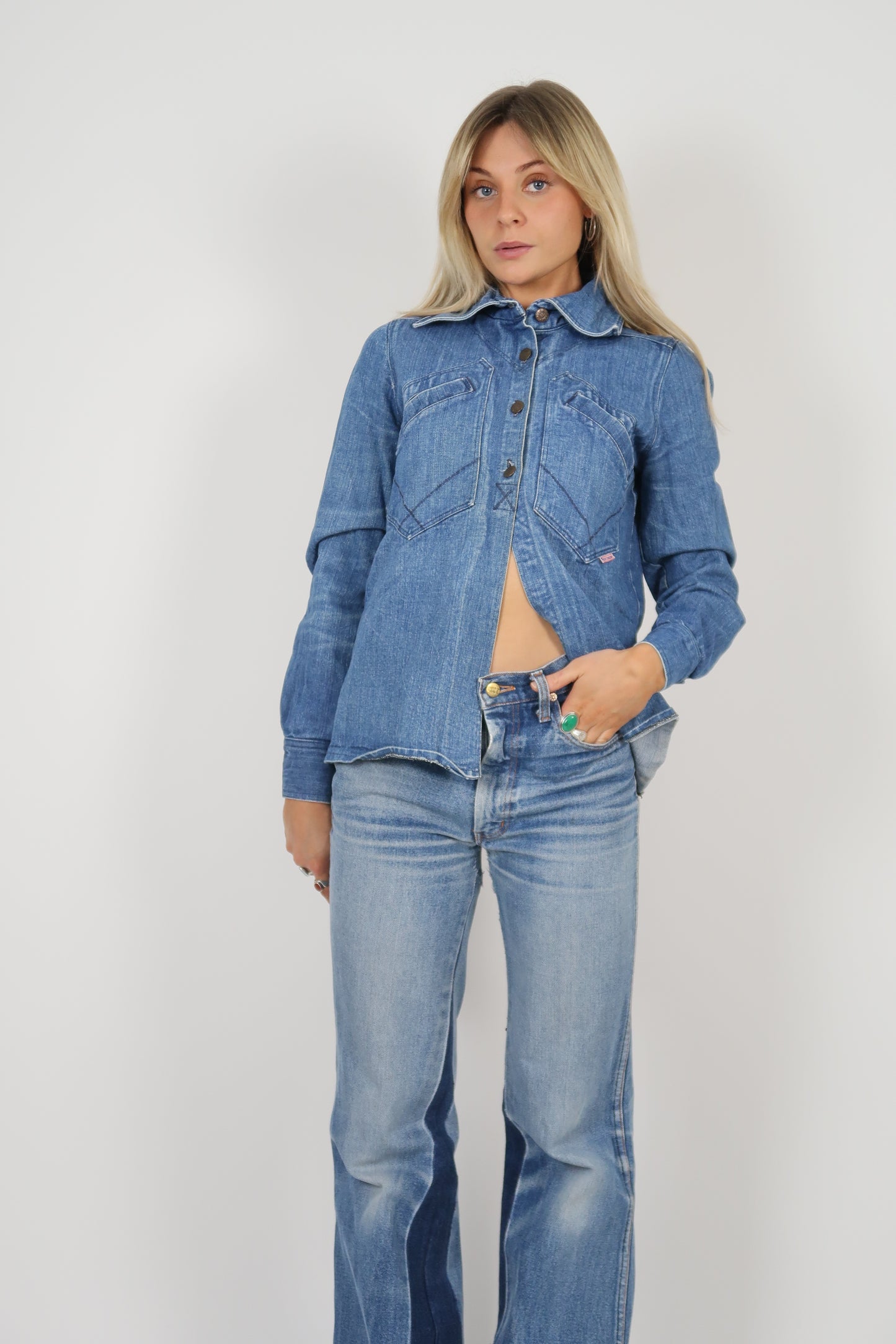 1970s Western style denim shirt