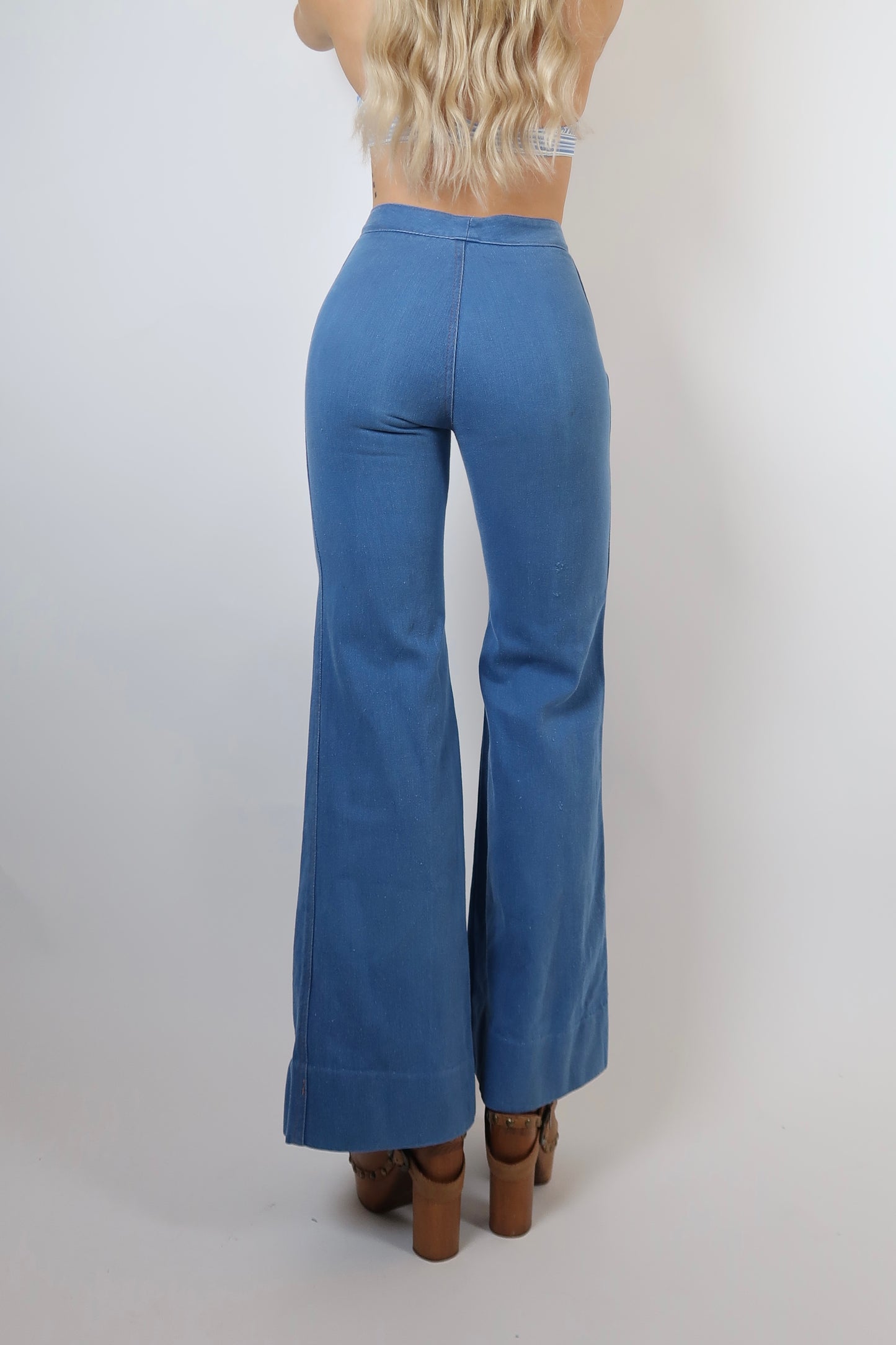 1970s double zip front bib jeans