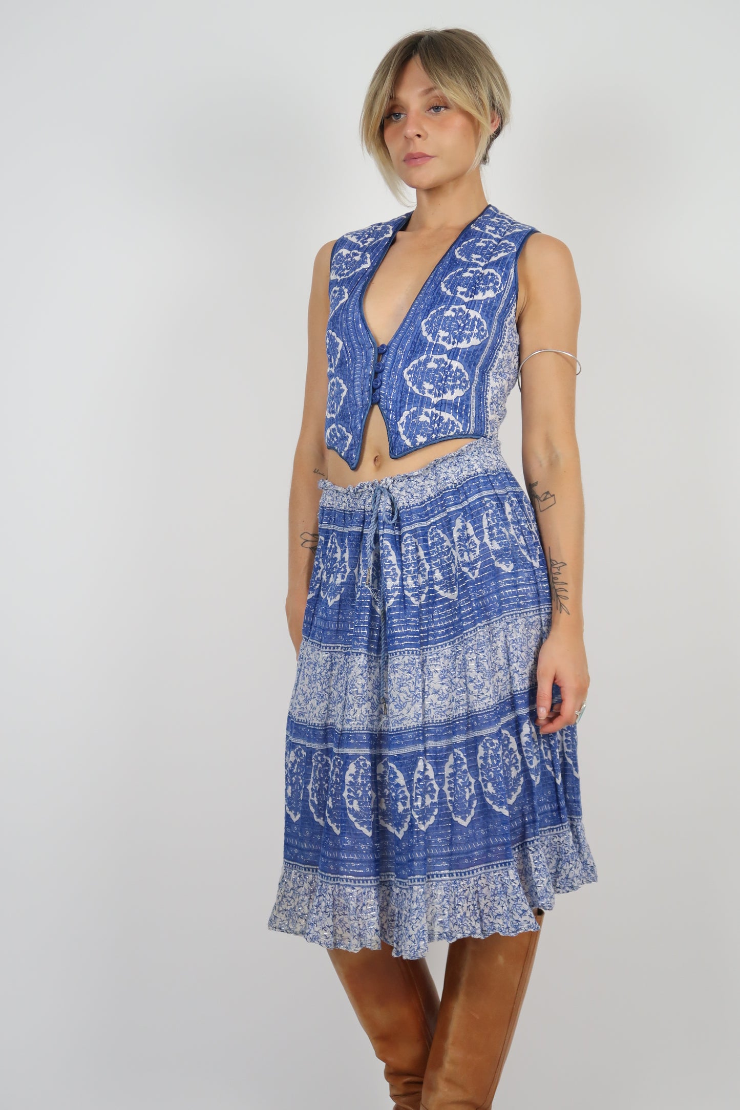 1970s waistcoat and skirt set