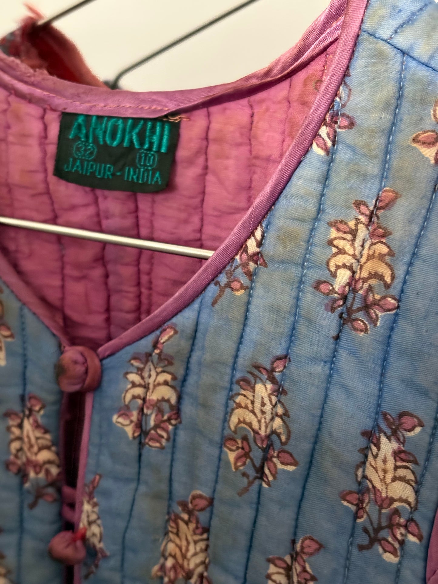 1970s Anohki block print waistcoat
