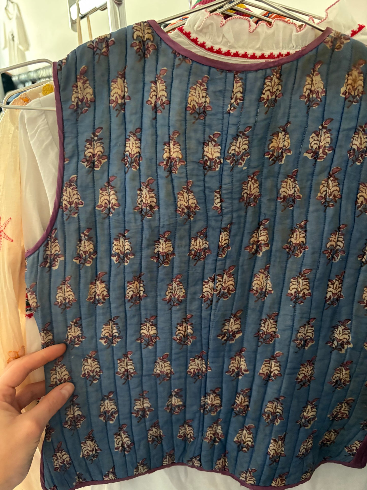 1970s Anohki block print waistcoat