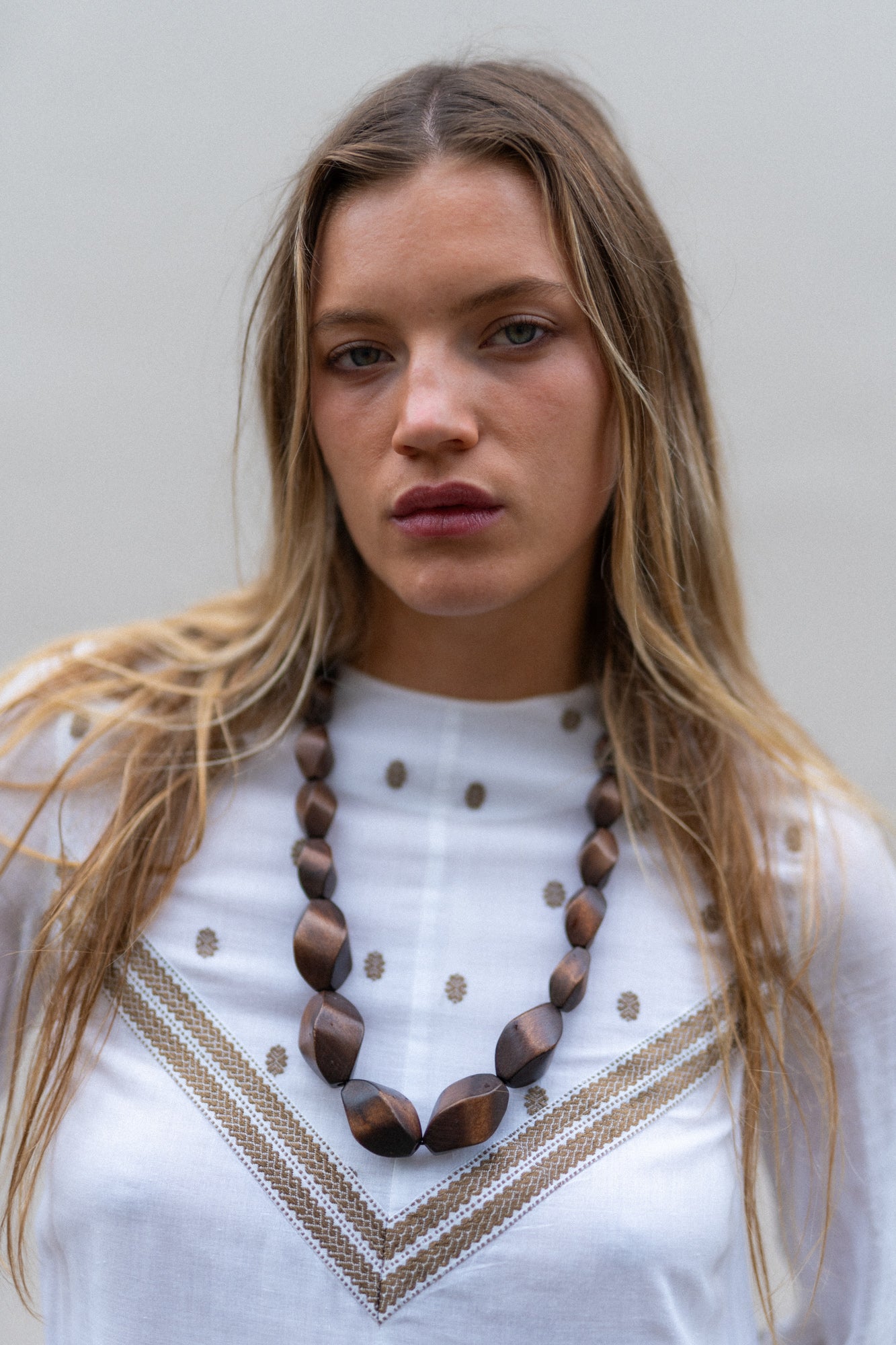 Tracey Lowe white AND GOLD MAXI