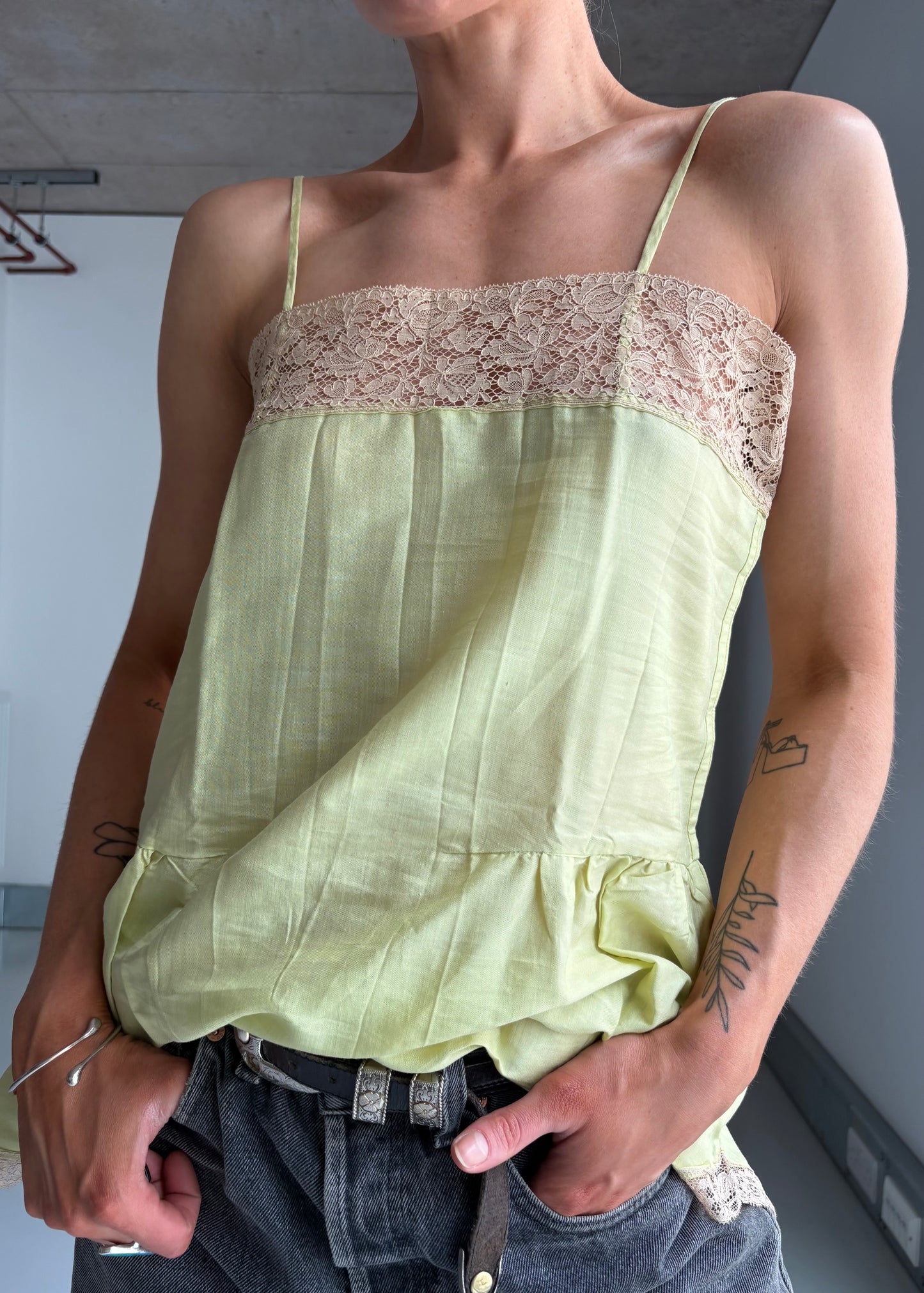 ANTIQUE TEDDY SLIP GREEN