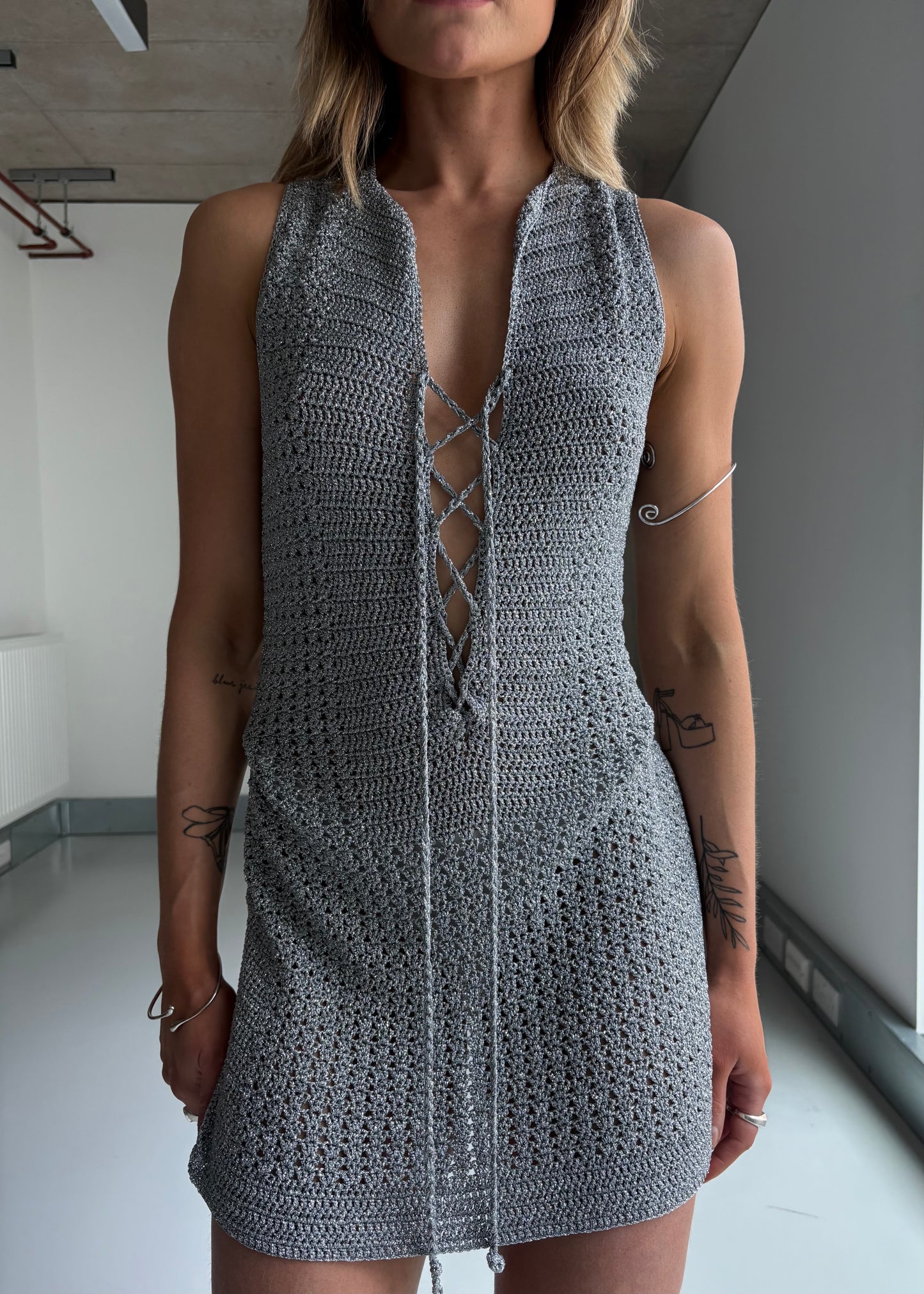 70S LUREX CROCHET DRESS