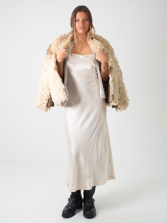 30S/40S CHAMPAGNE SILK DRESS