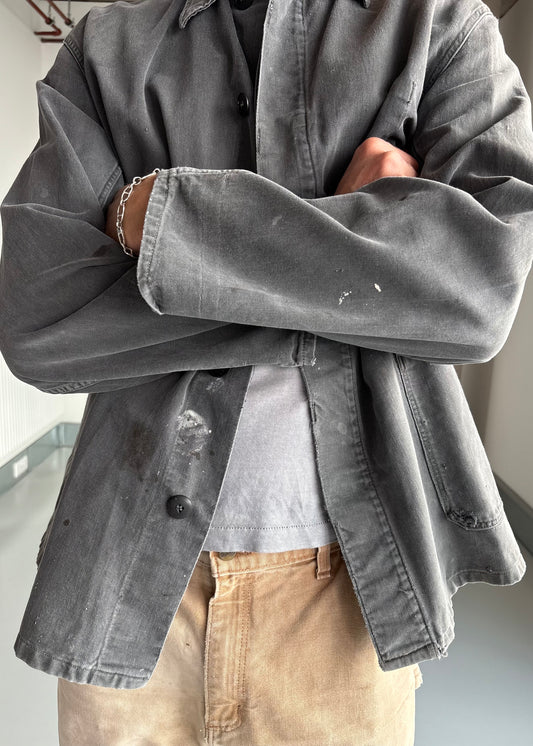 Washed black chore jacket