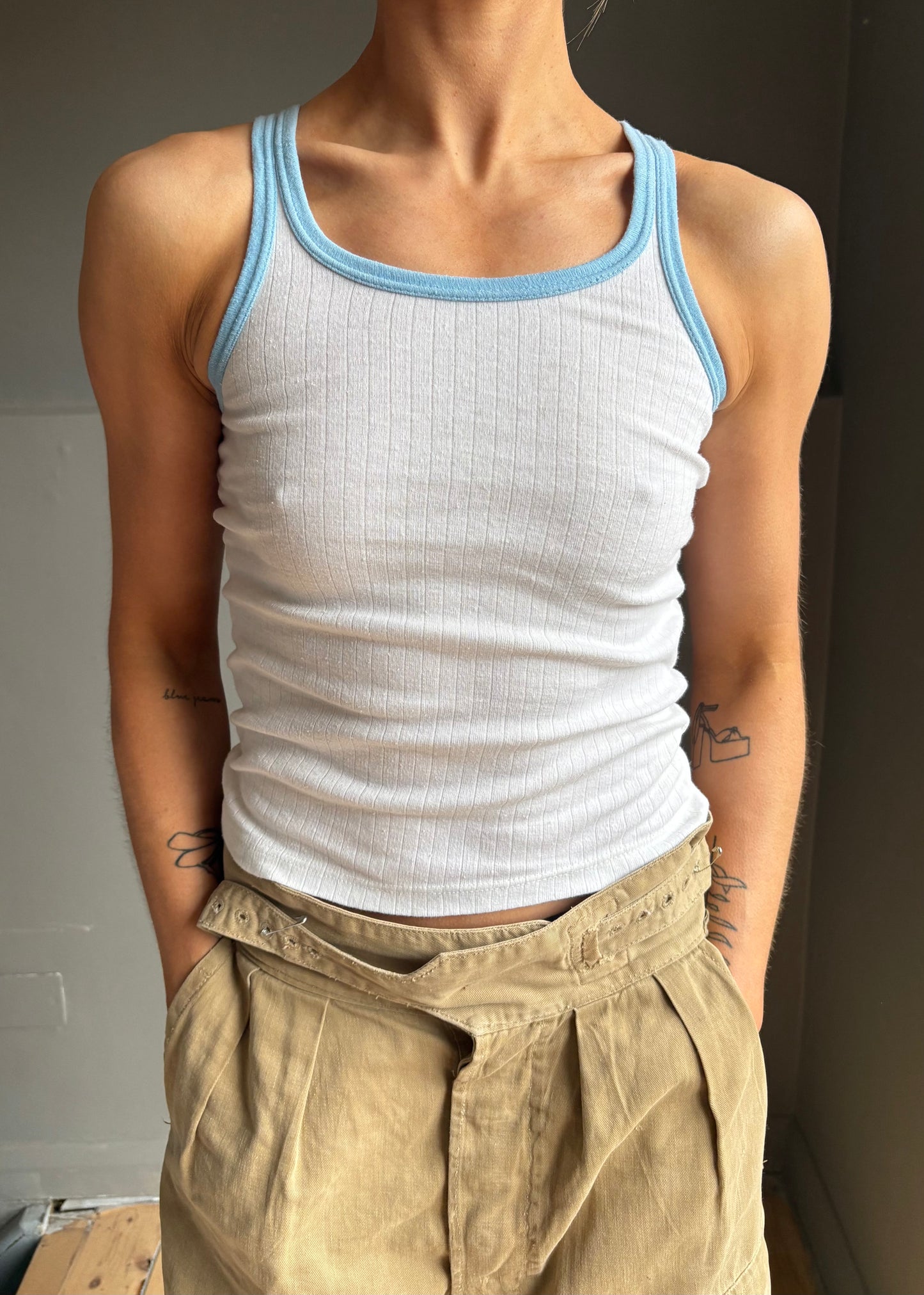 1960s ringer vest top