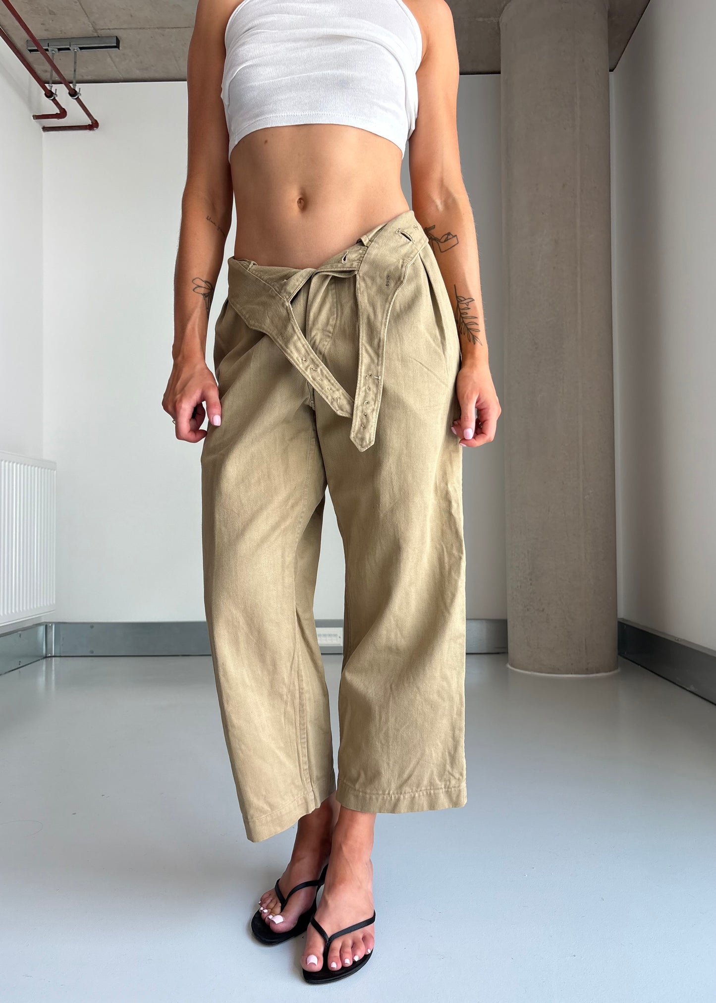 1940S INDIAN ARMY PANTS CROPPED