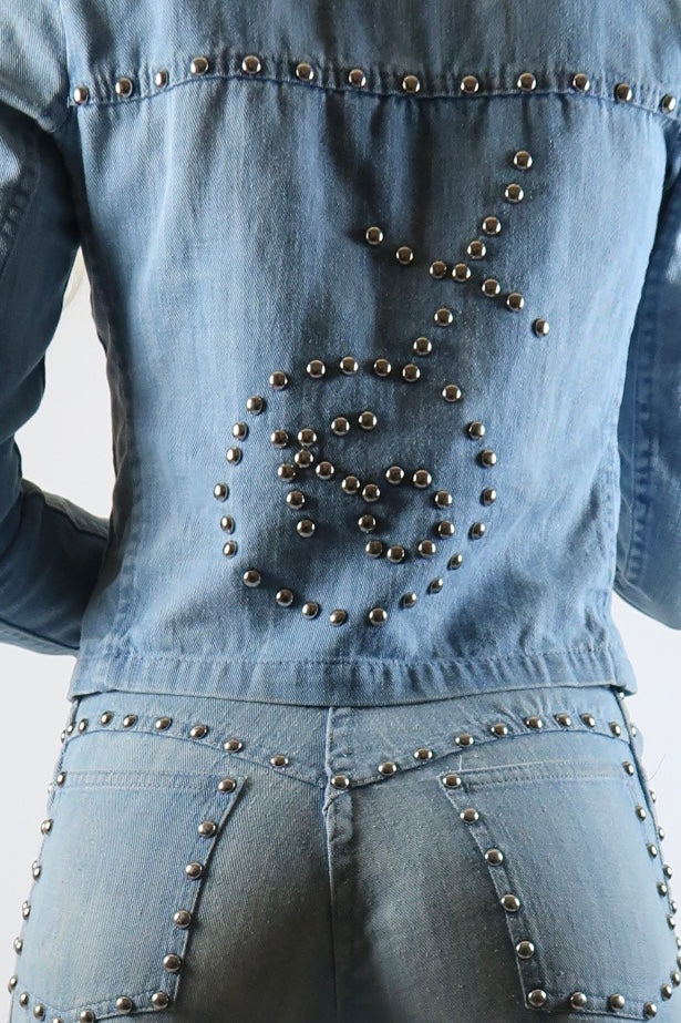 1970s rare denim studded suit