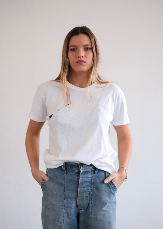 80s Hanes tee with rip