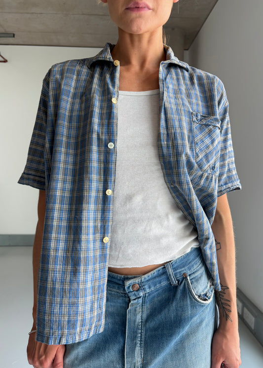 40s 50s work shirt with repairs