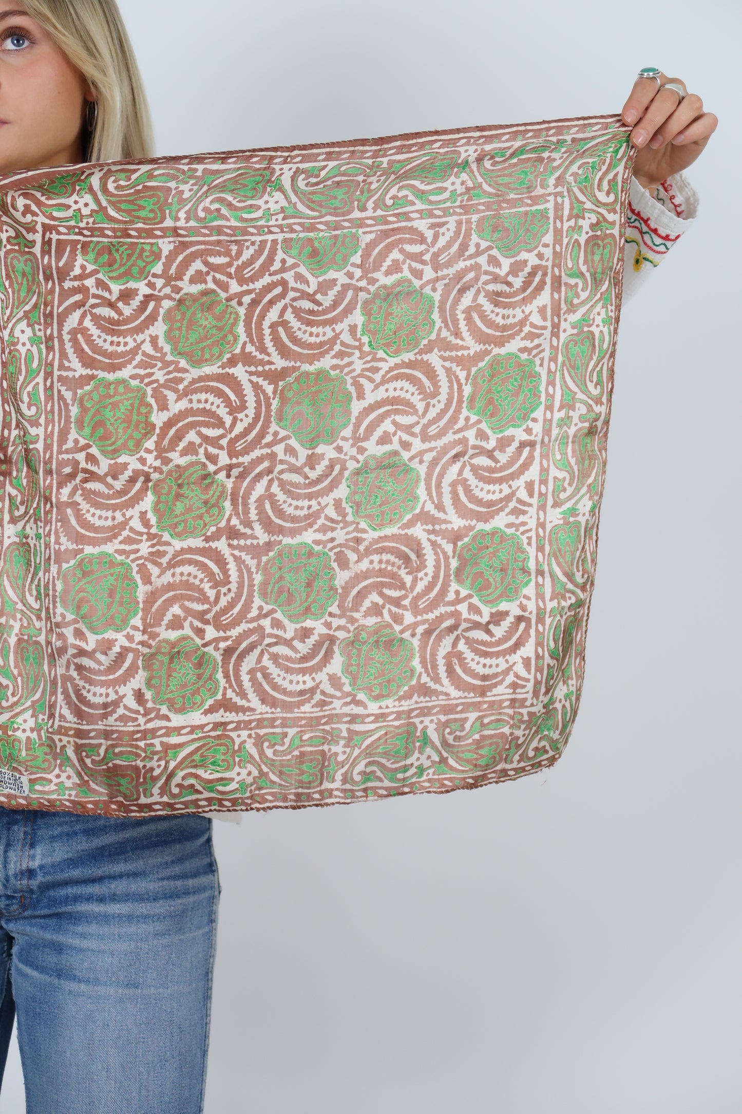 1970s silk square scarf