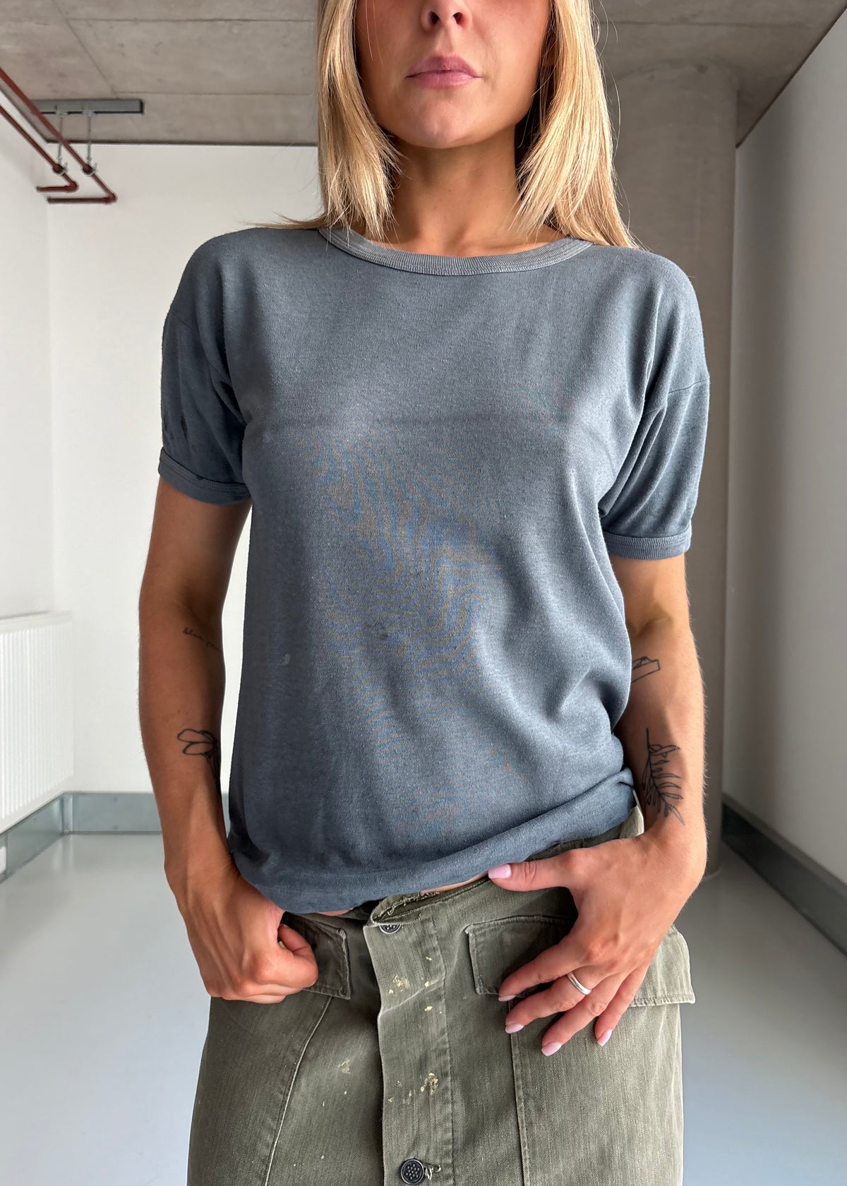 60s black washed ringer tee